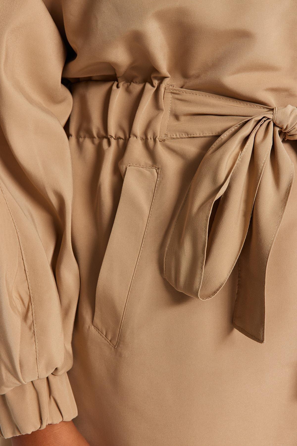 Beige Basic Plus Size Trench Coat, , large image number 2