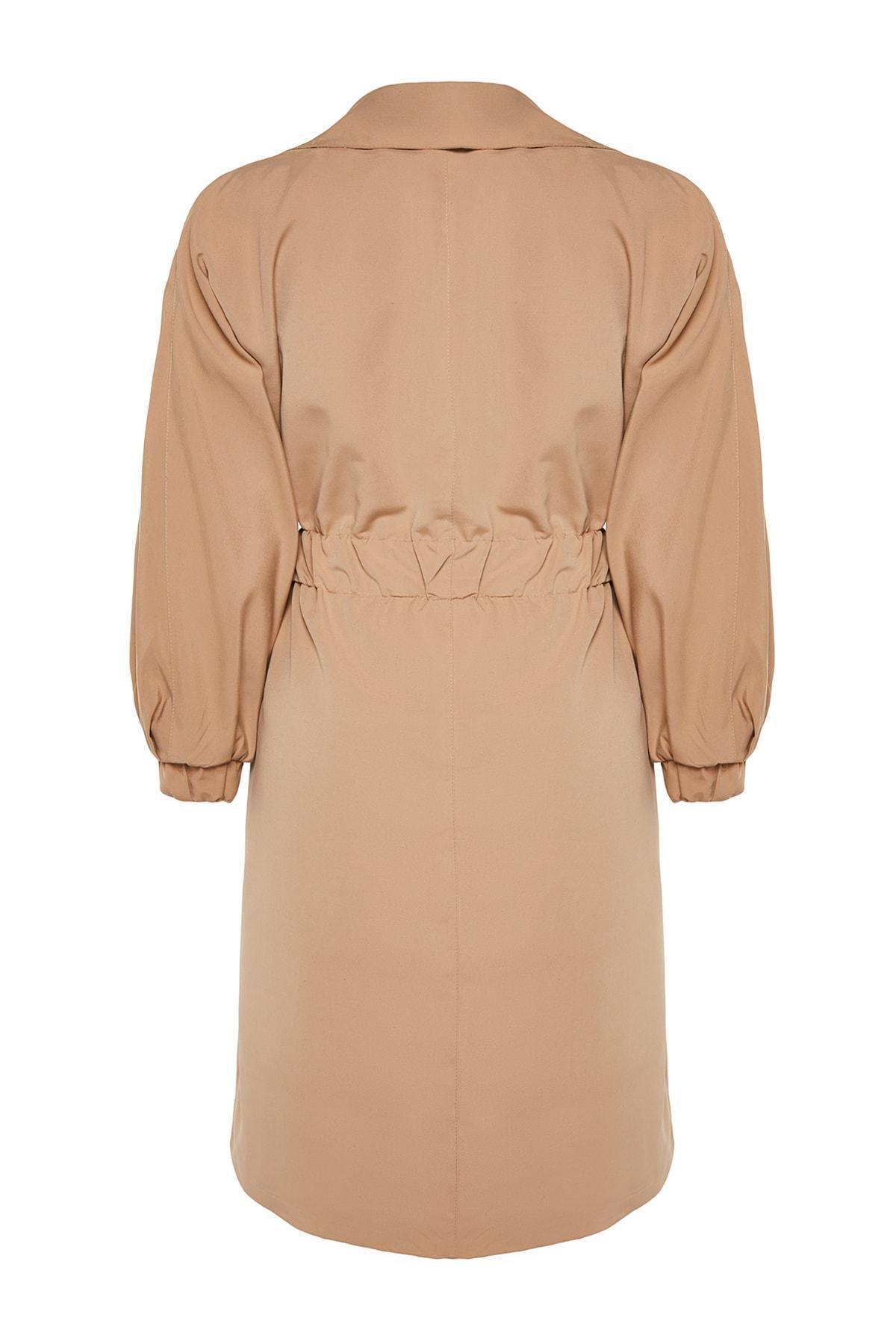 Beige Basic Plus Size Trench Coat, , large image number 6