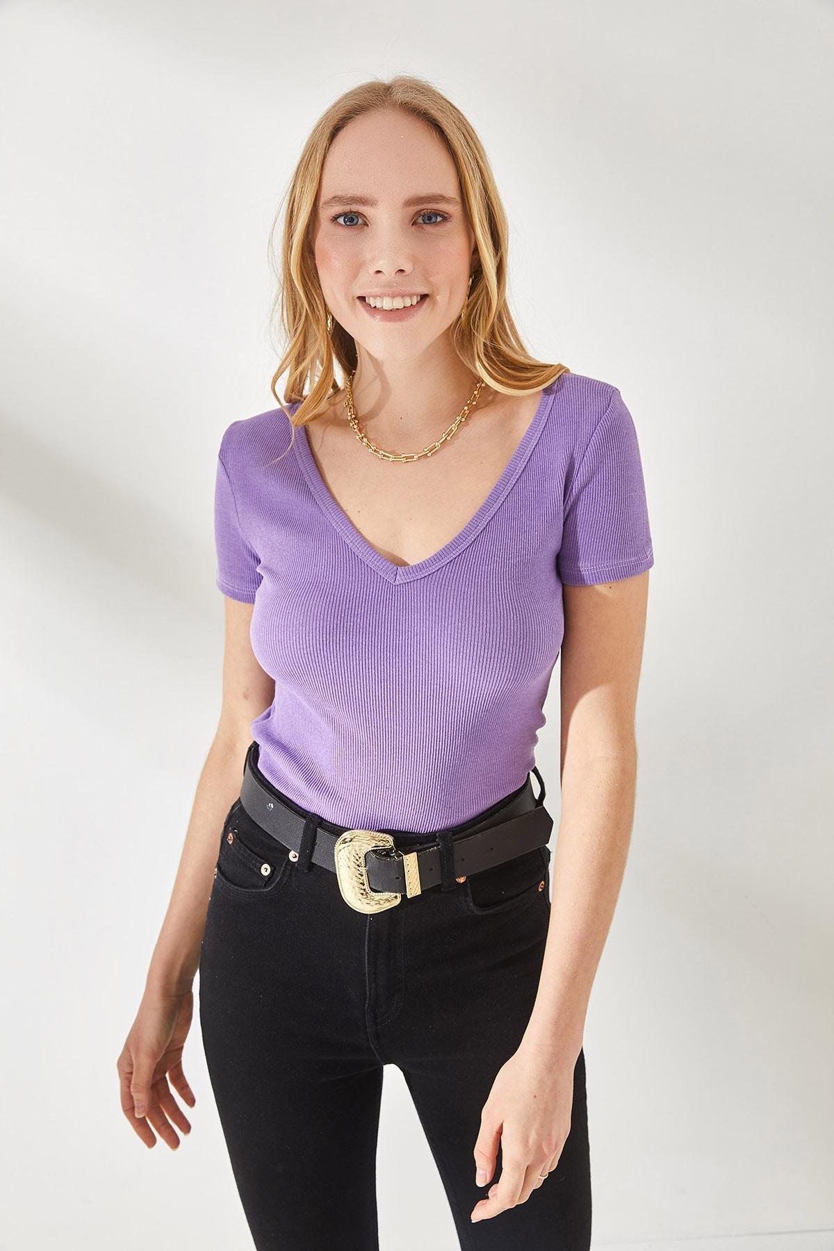 Set of 2 Basic Cropped Blouse, Pink-Lilac, large image number 4