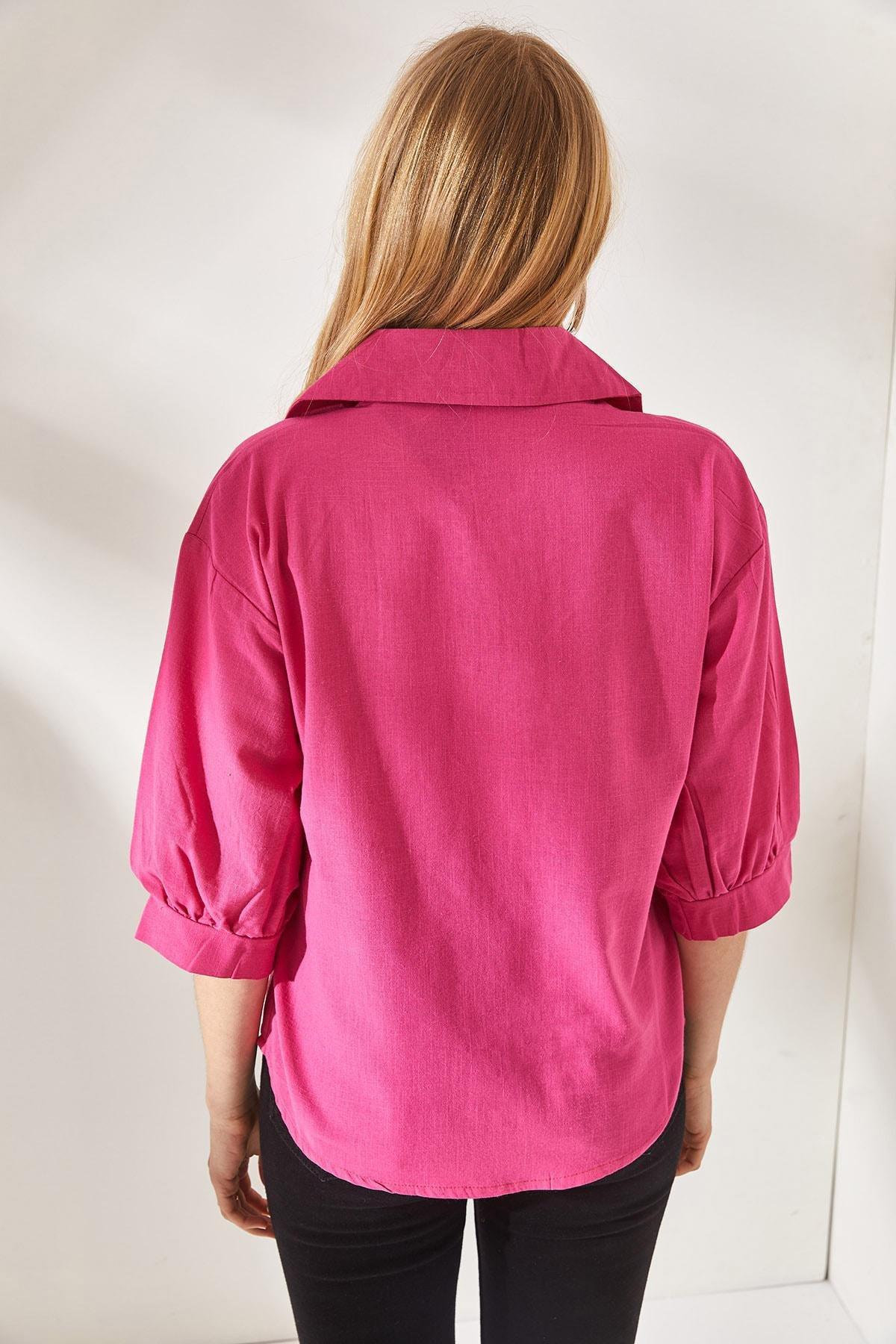Pink Buttoned Linen Shirt, , large image number 4