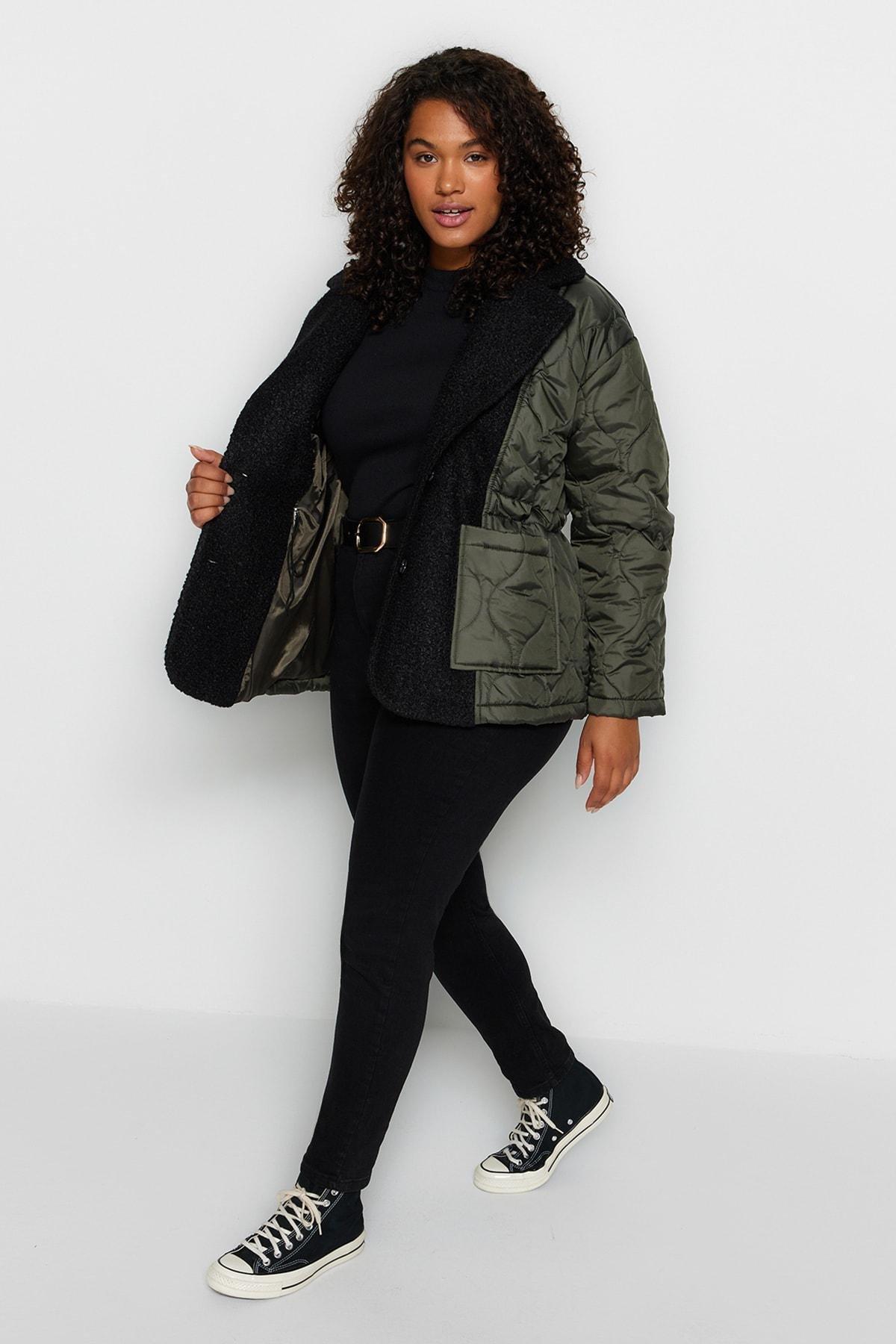 Plus size hot sale khaki jacket