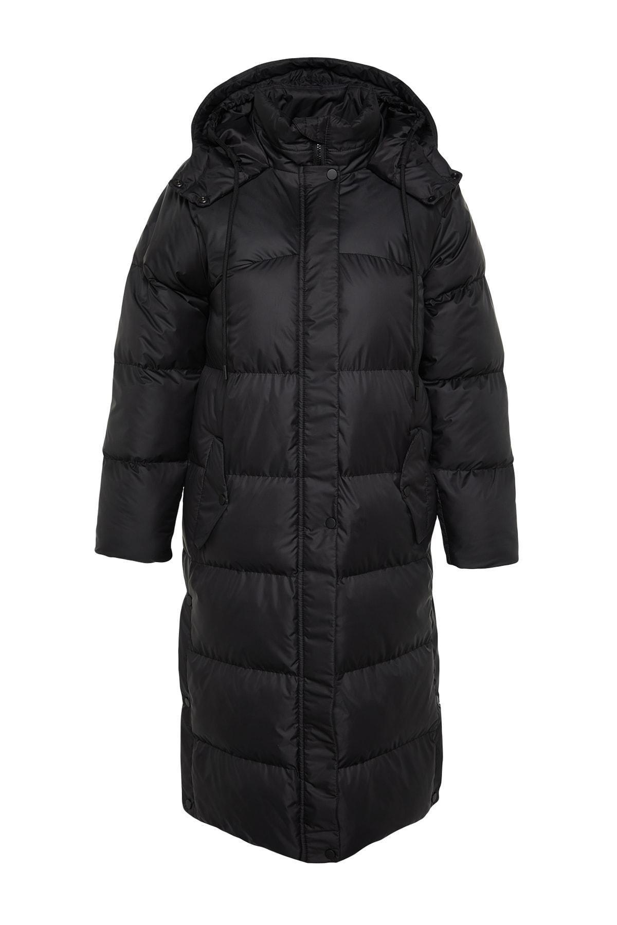 Black Hooded Puffer Jacket, , large image number 7