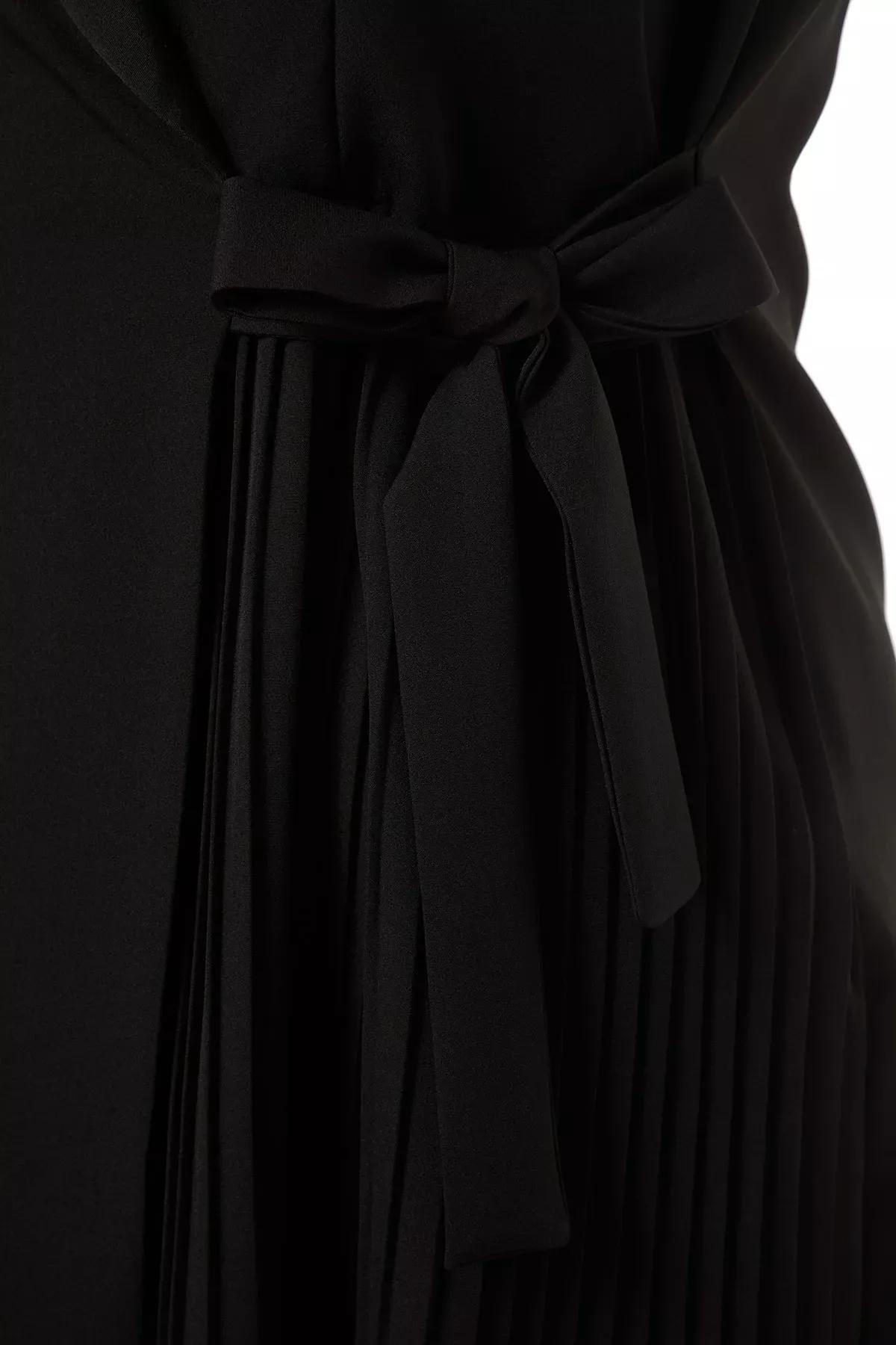 Black Double-Breasted Plus Size Dress, BLACK, large image number 7