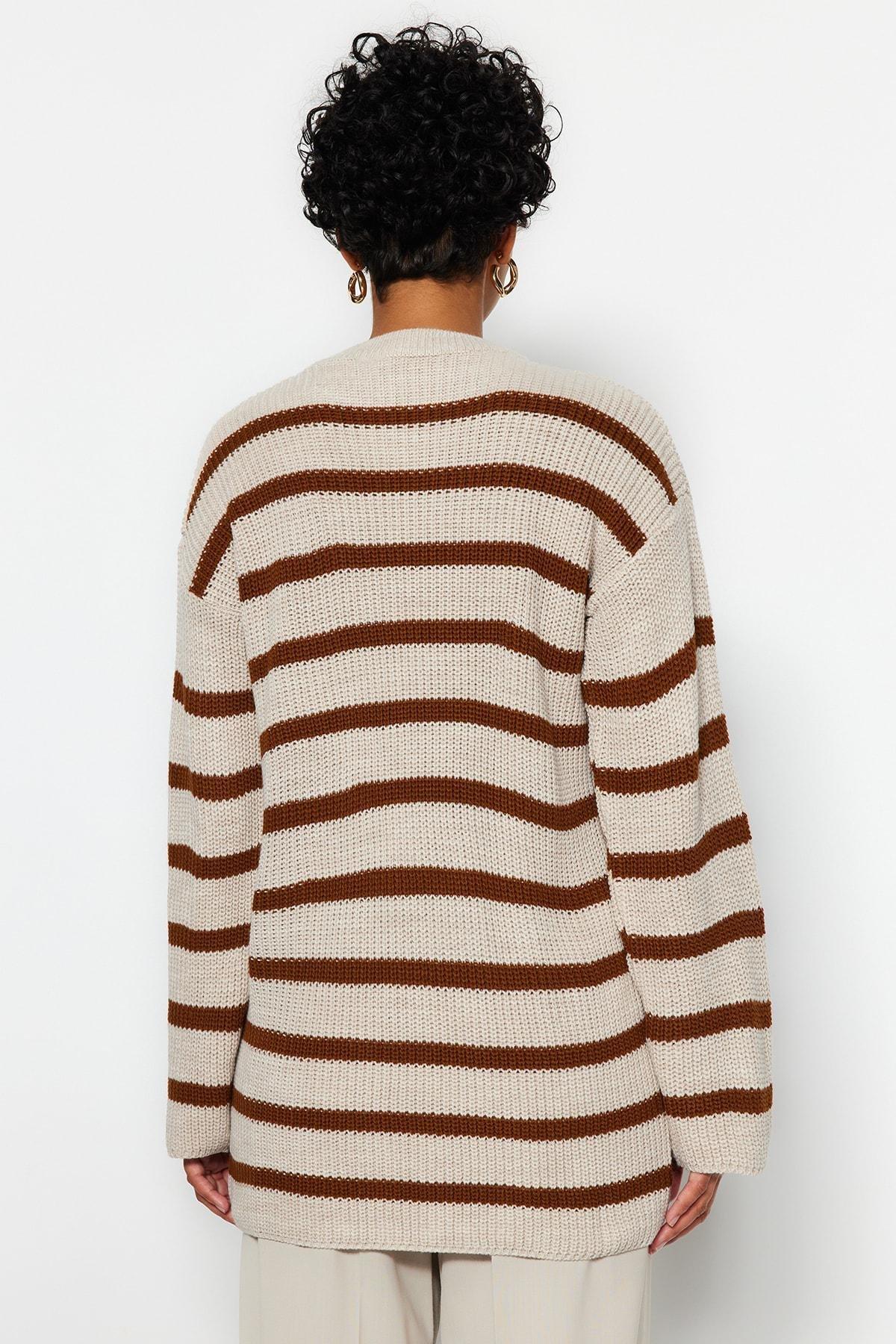 Beige Relaxed Sweater, , large image number 3