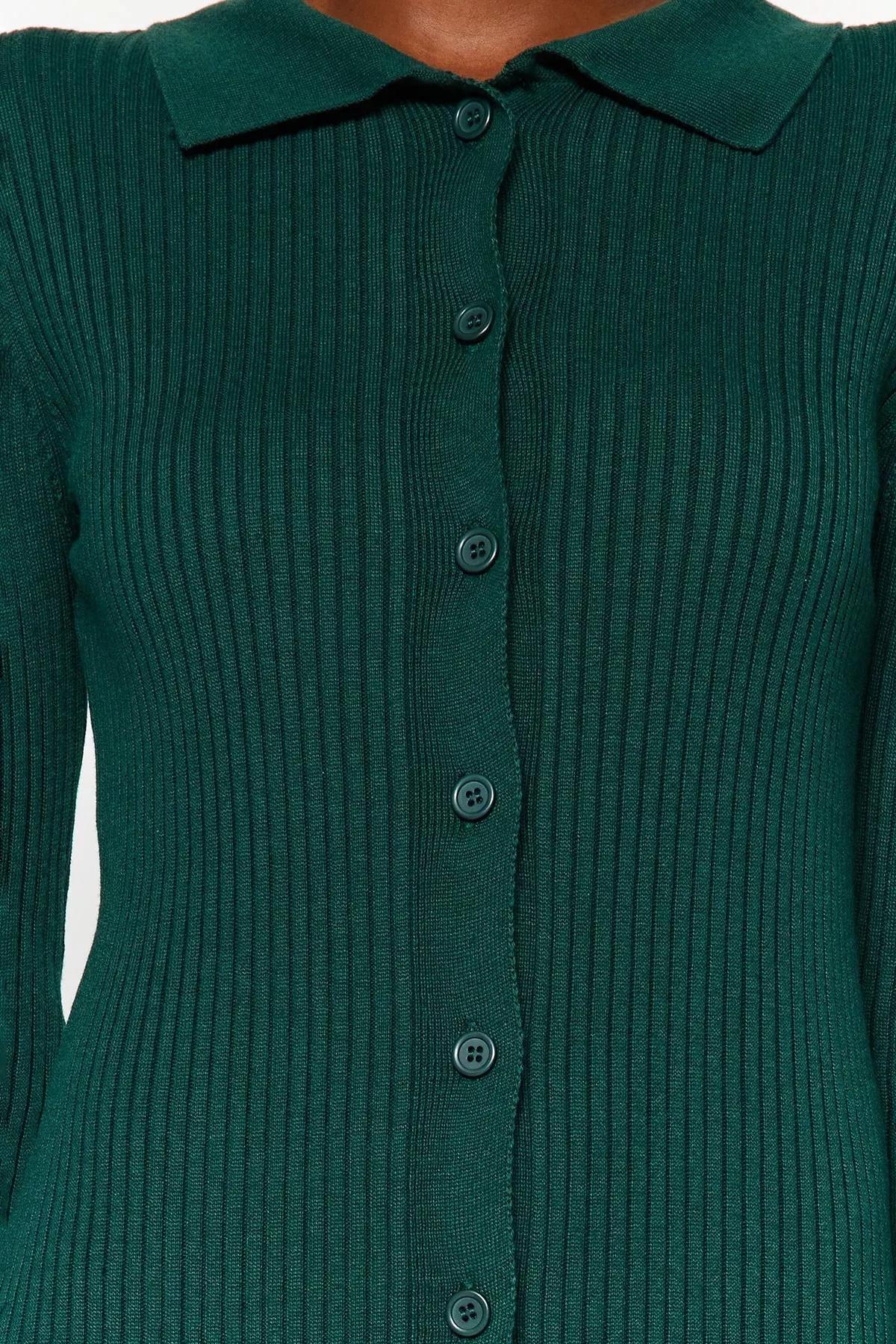 Emerald Maxi Sweater Polo Neck Dress, Emerald, large image number 4