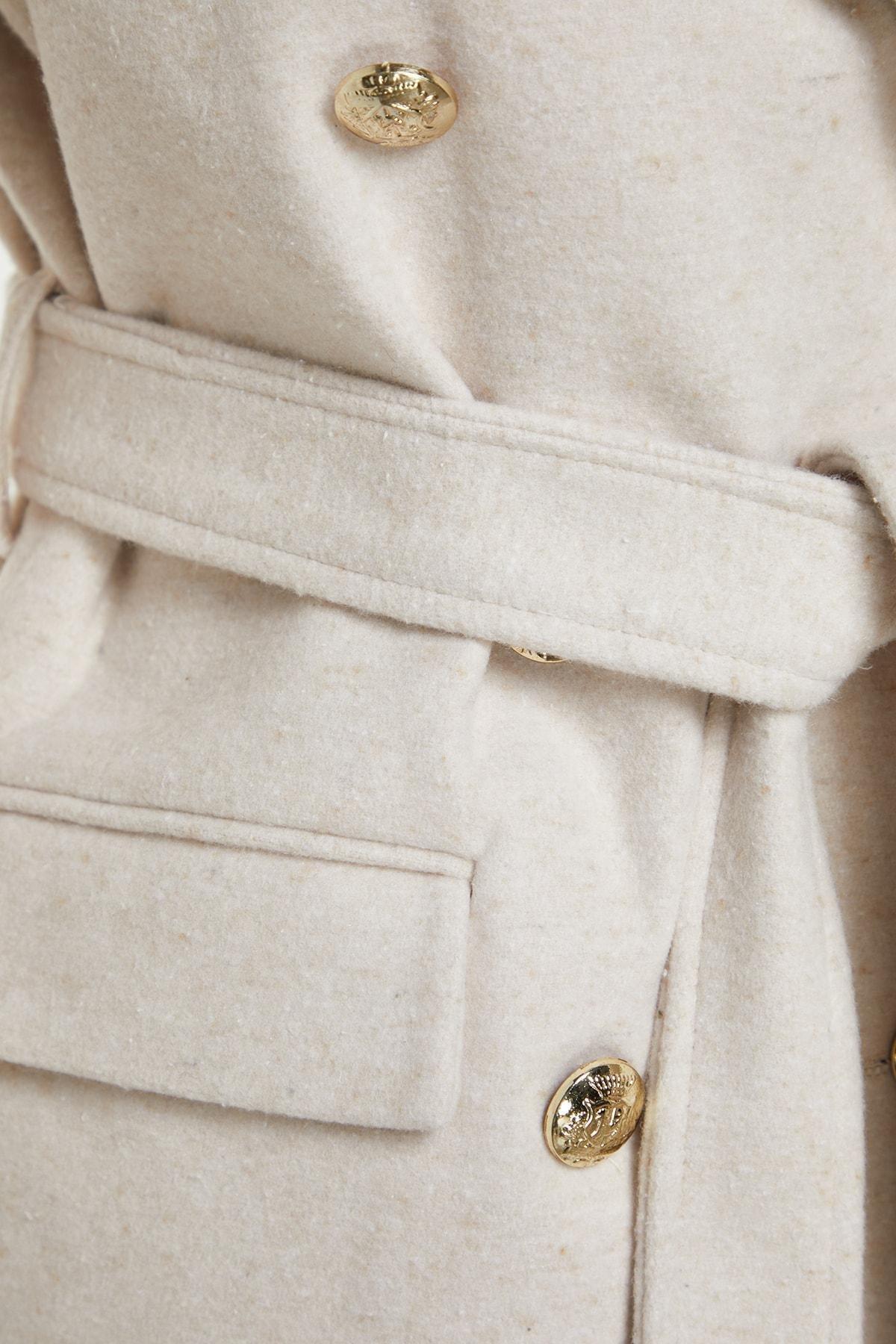 Beige Basic Coat, , large image number 6