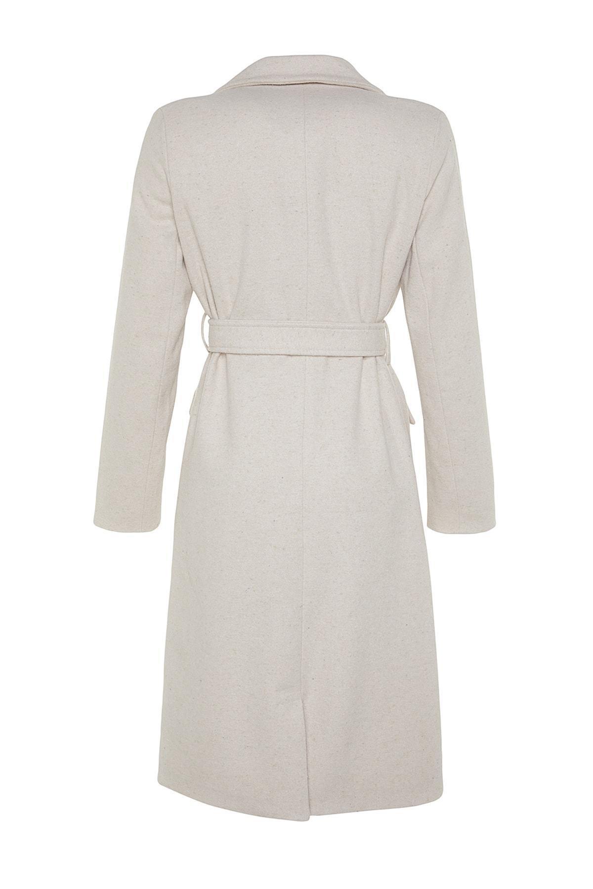 Beige Basic Coat, , large image number 7