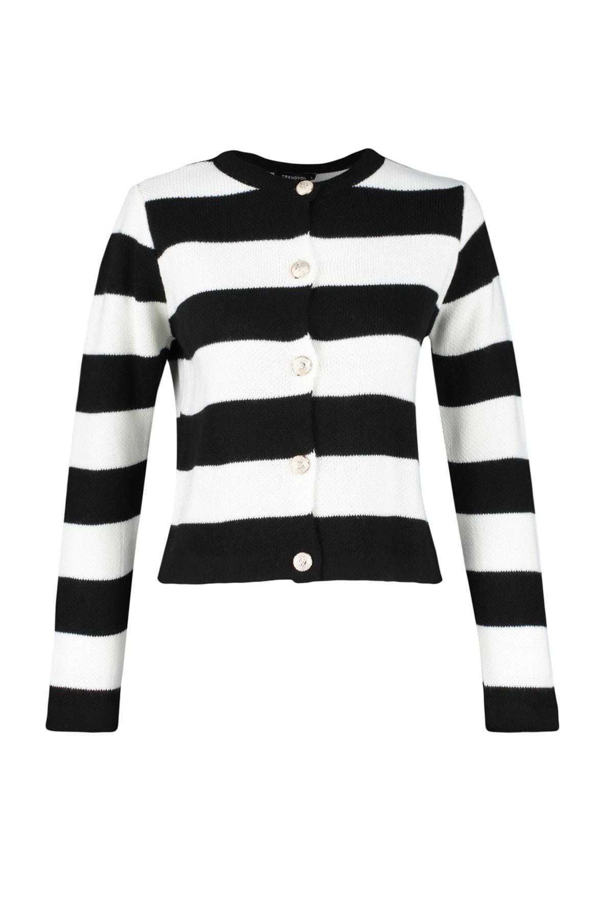 Multicolour Striped Knitted Cardigan, , large image number 5