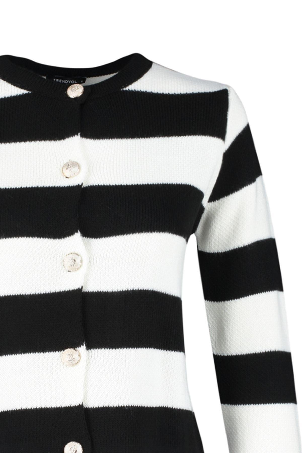 Multicolour Striped Knitted Cardigan, , large image number 6