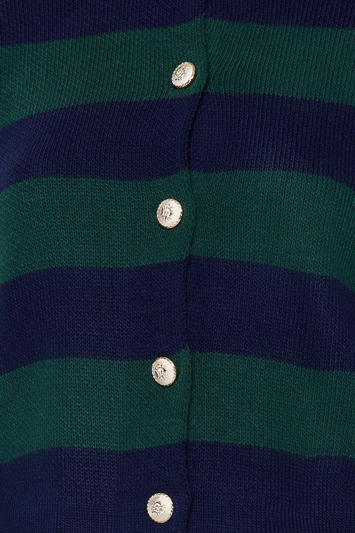 Navy Striped Cardigan, , large image number 4