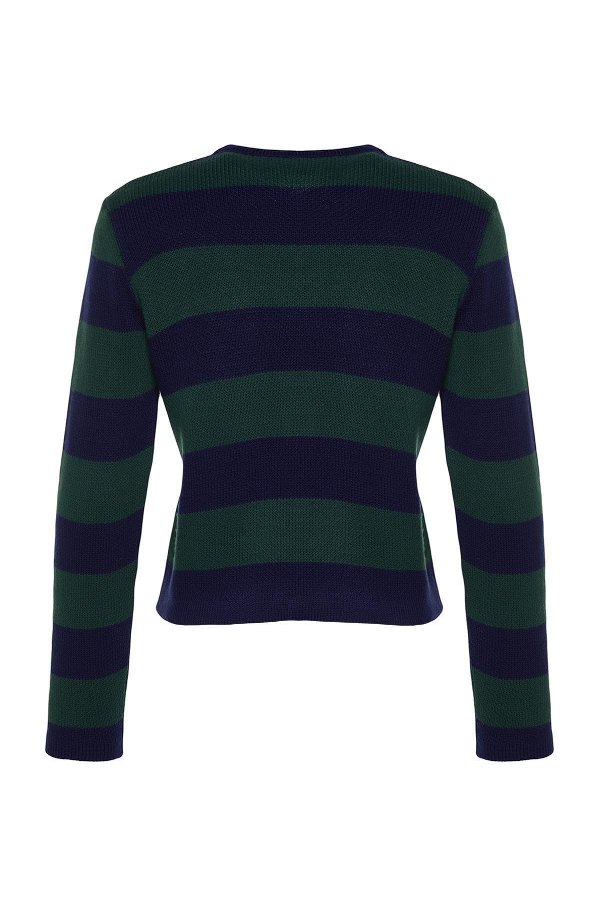 Navy Striped Cardigan, , large image number 7