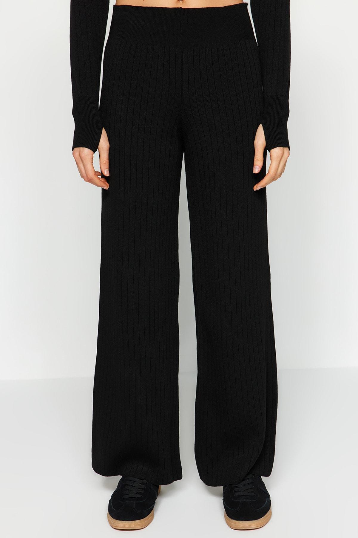 Black Crop Knitwear Co-Ord Set, , large image number 5