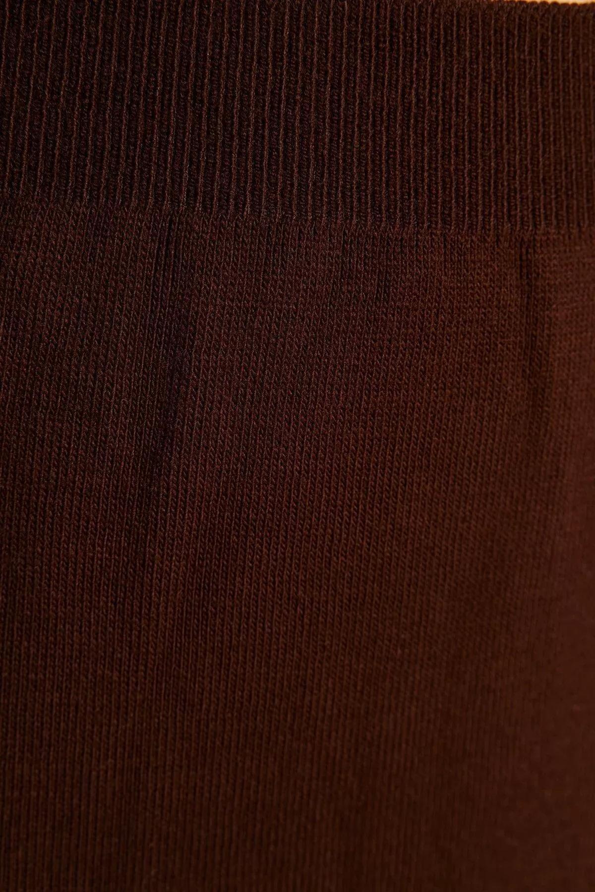 Brown Turtleneck Knitted Co-Ord Ser, Brown, large image number 6