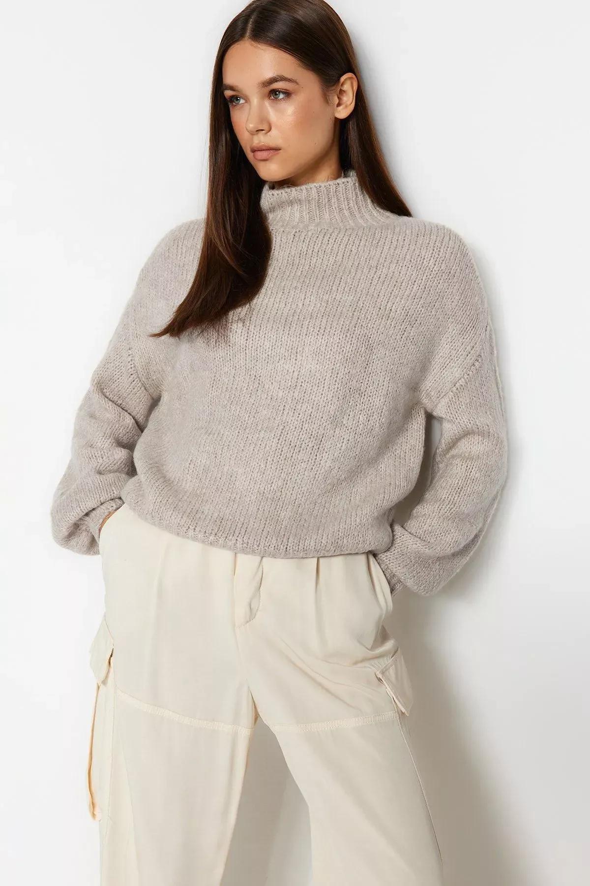 Cream Regular Sweater, Rock, medium