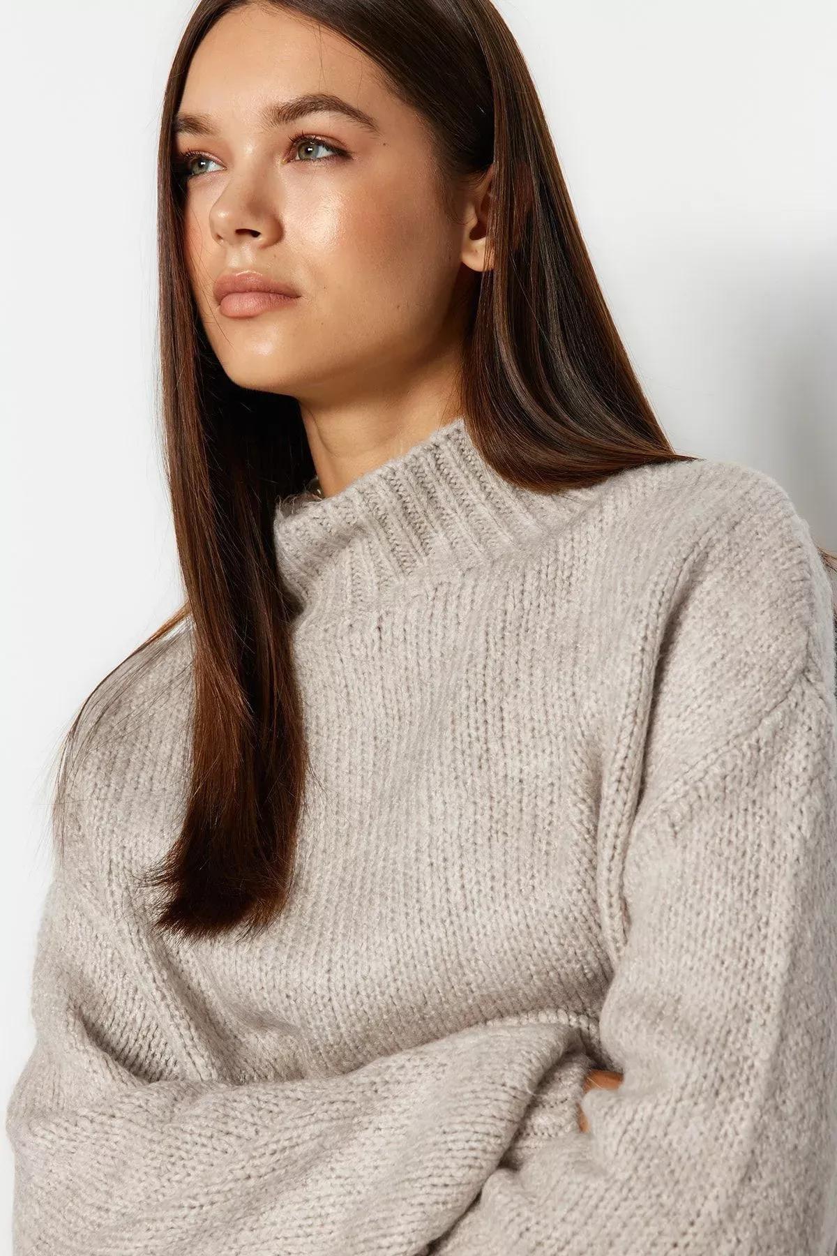 Cream Regular Sweater, Rock, large image number 1