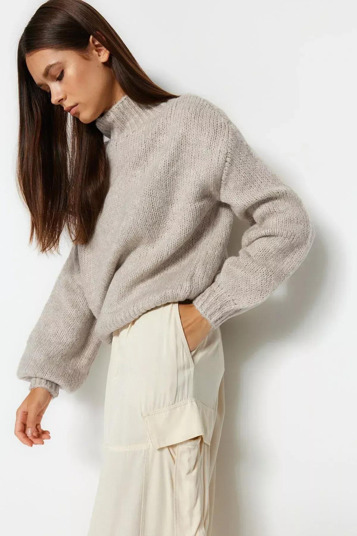 Cream Regular Sweater, Rock, large image number 2