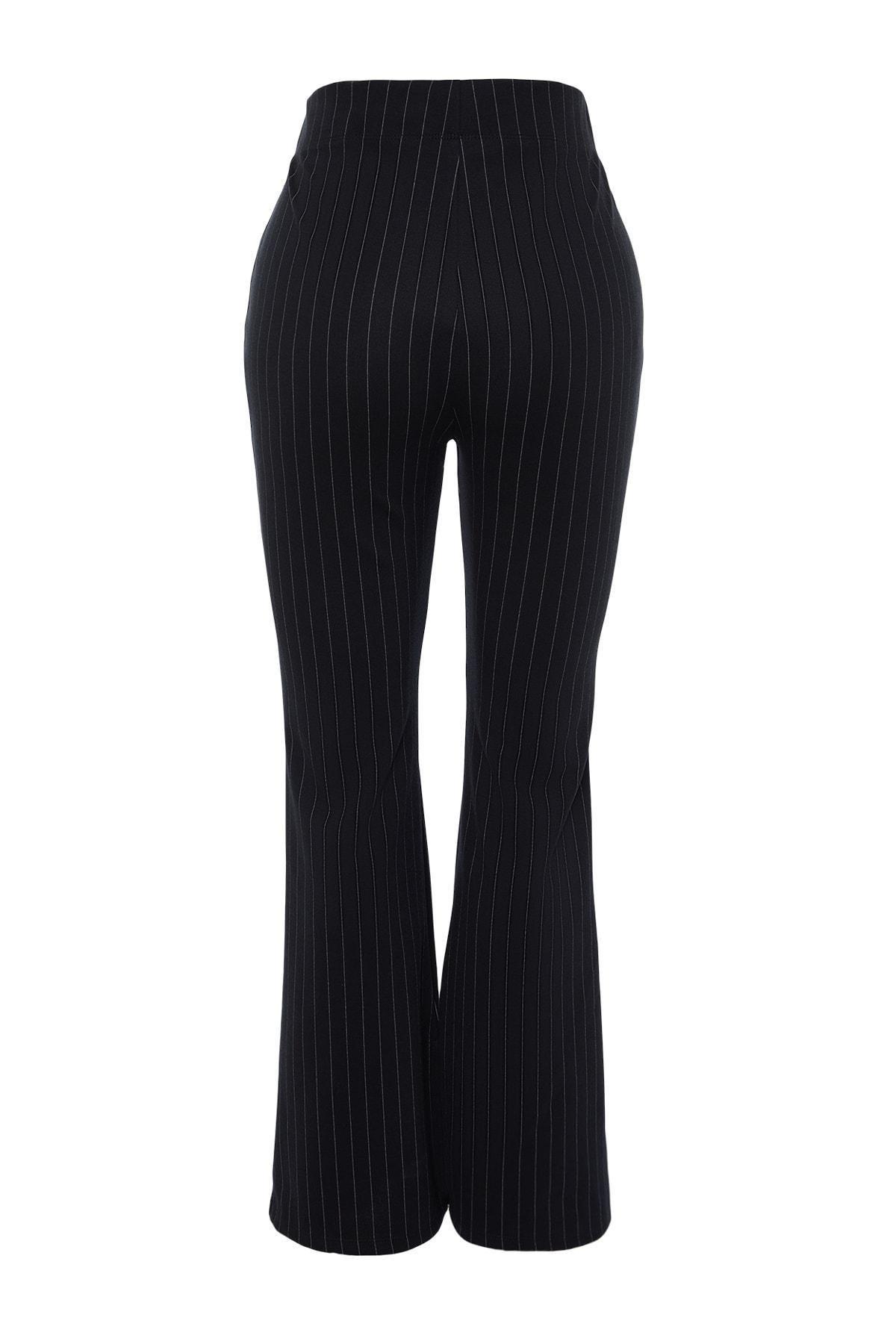 Navy Flare Plus Size Pants, , large image number 6