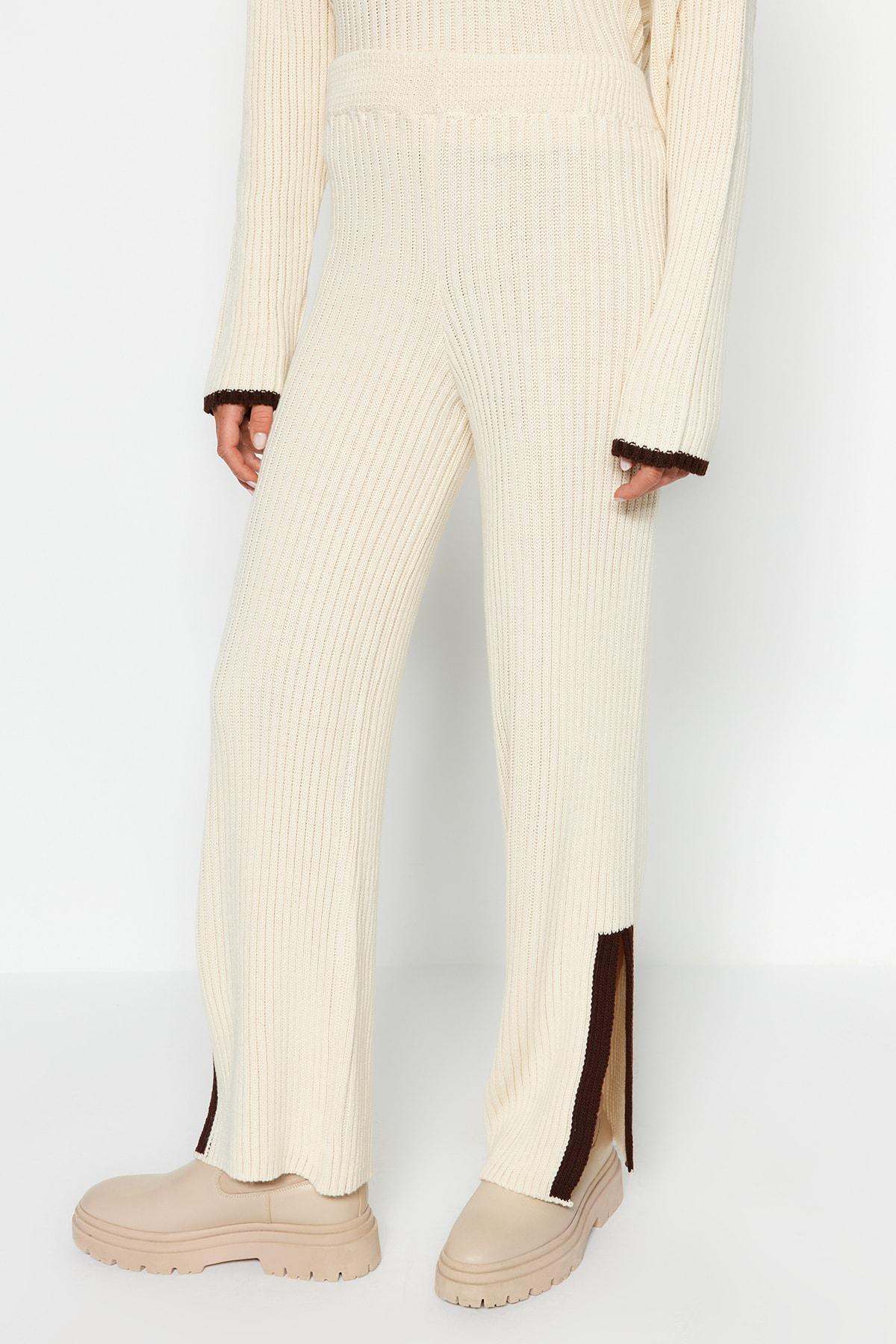 Cream Roving Colour Block Knitwear Co-Ord Set, , large image number 4