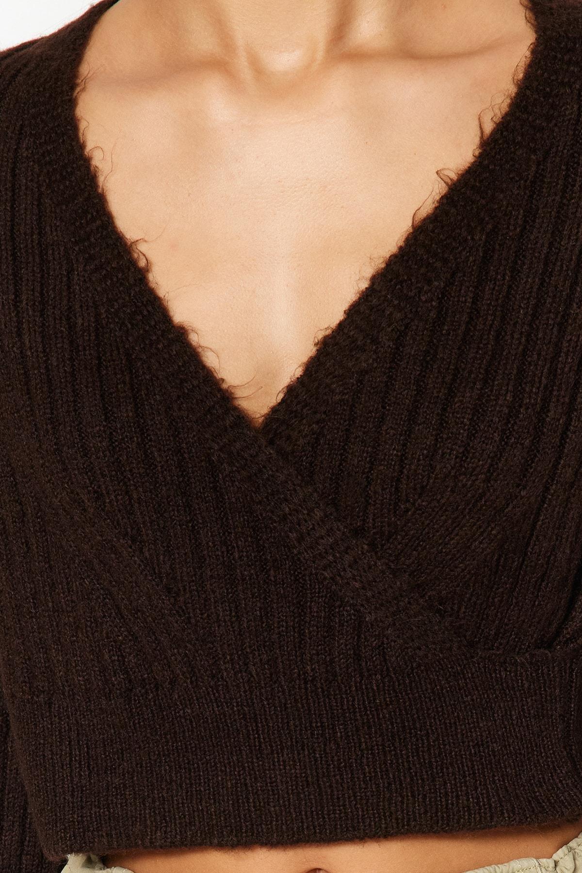 Brown Slim Fit Sweater, , large image number 3