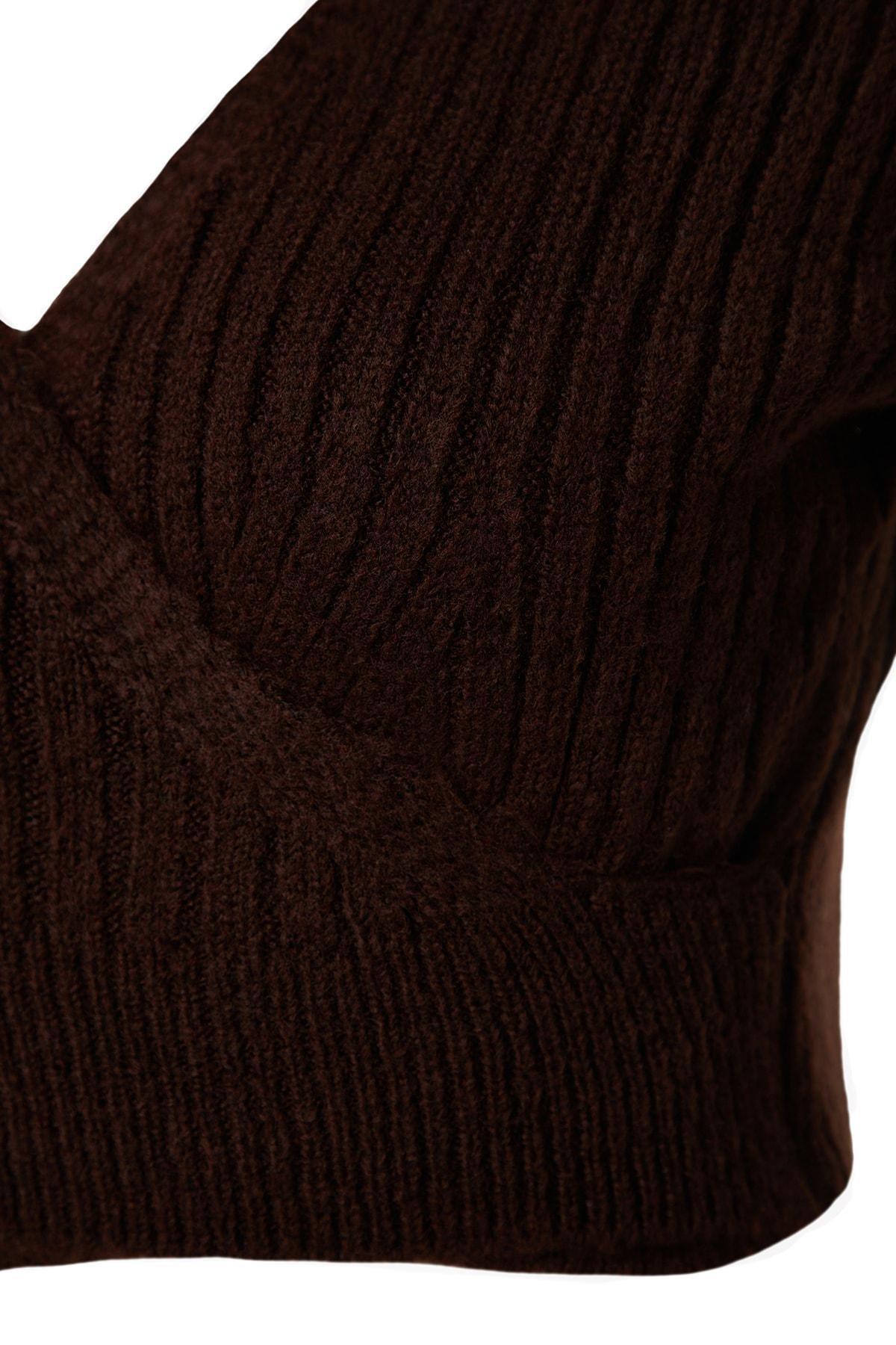 Brown Slim Fit Sweater, , large image number 7