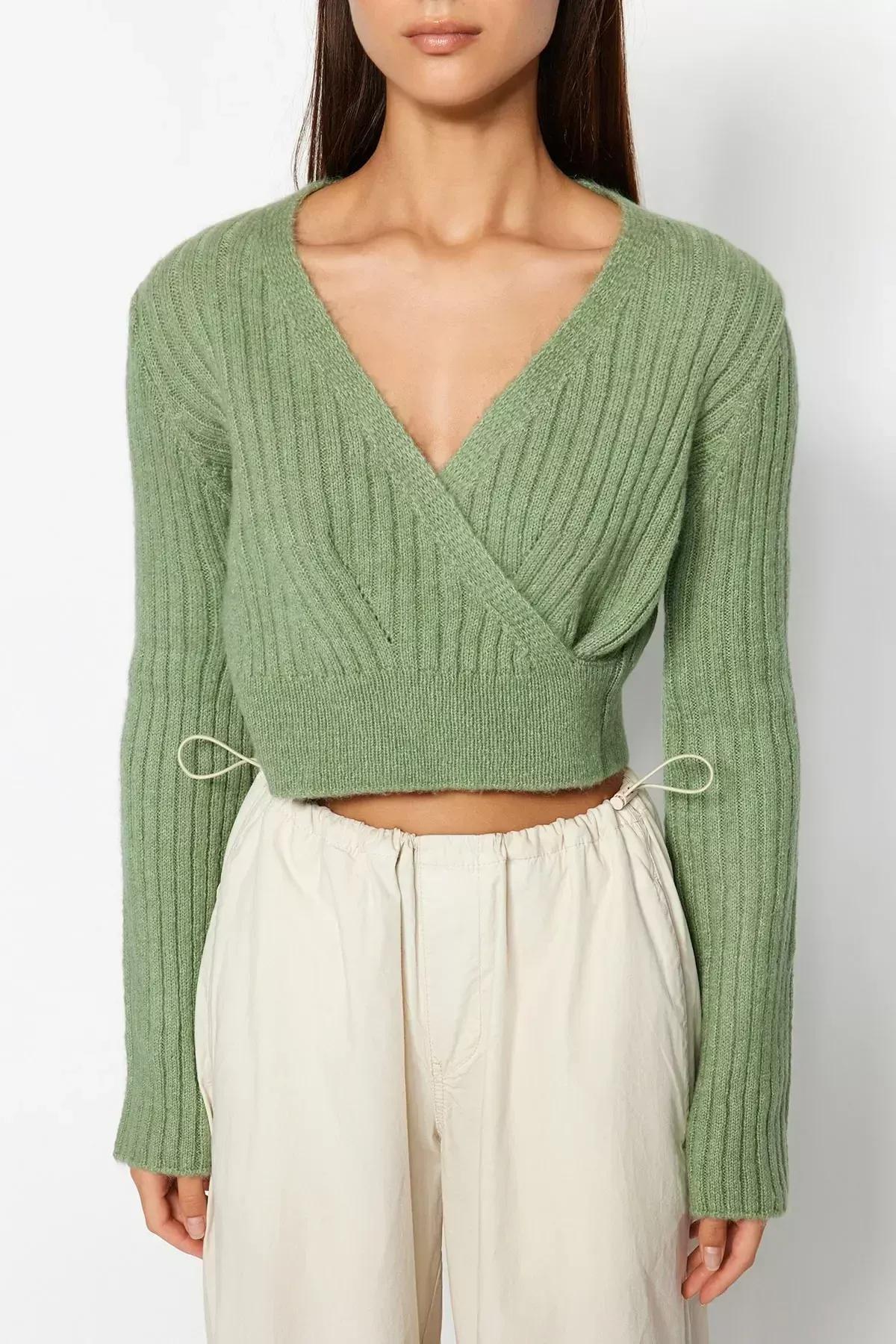 Green Slim Fit Sweater, , large image number 3