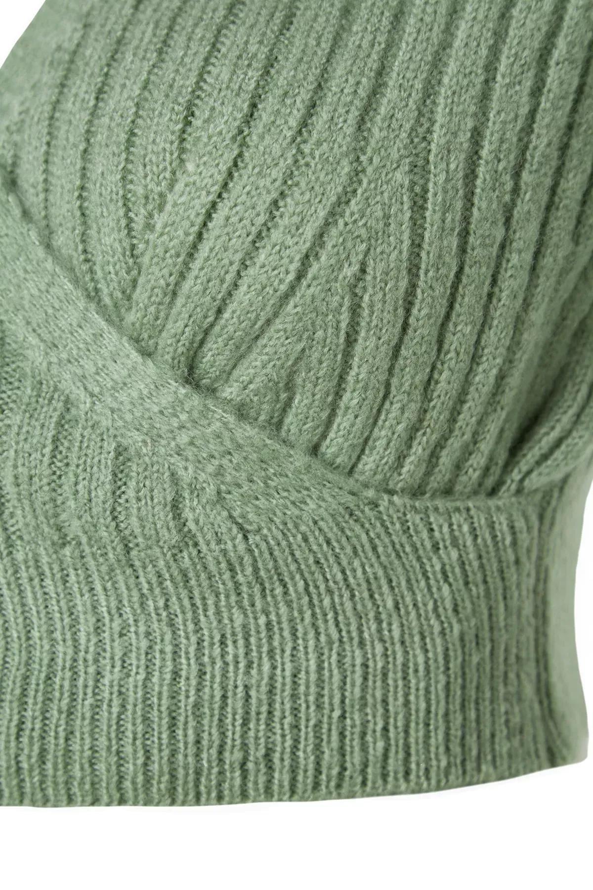 Green Slim Fit Sweater, , large image number 6