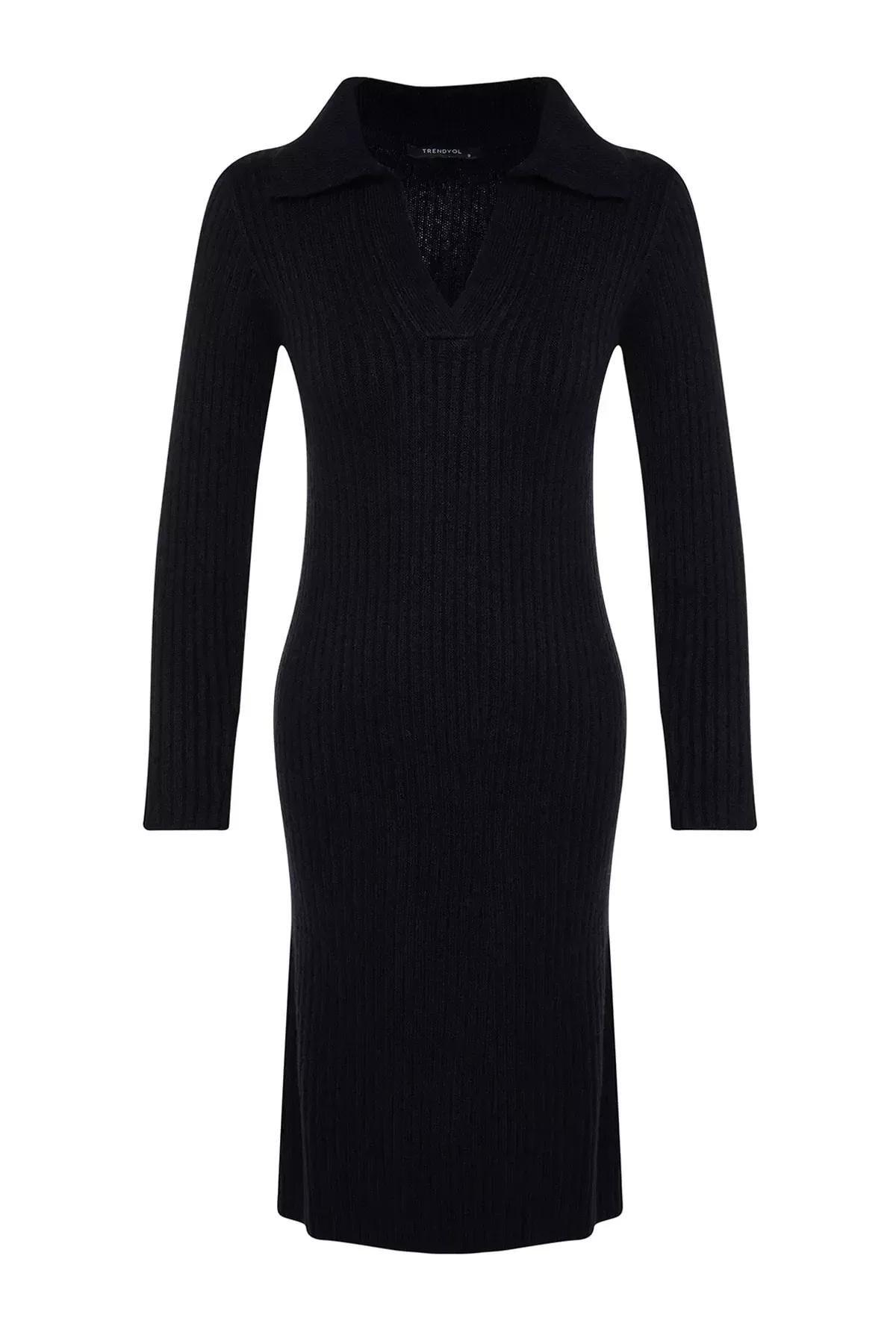 Navy Polo Neck Shift Dress, , large image number 5