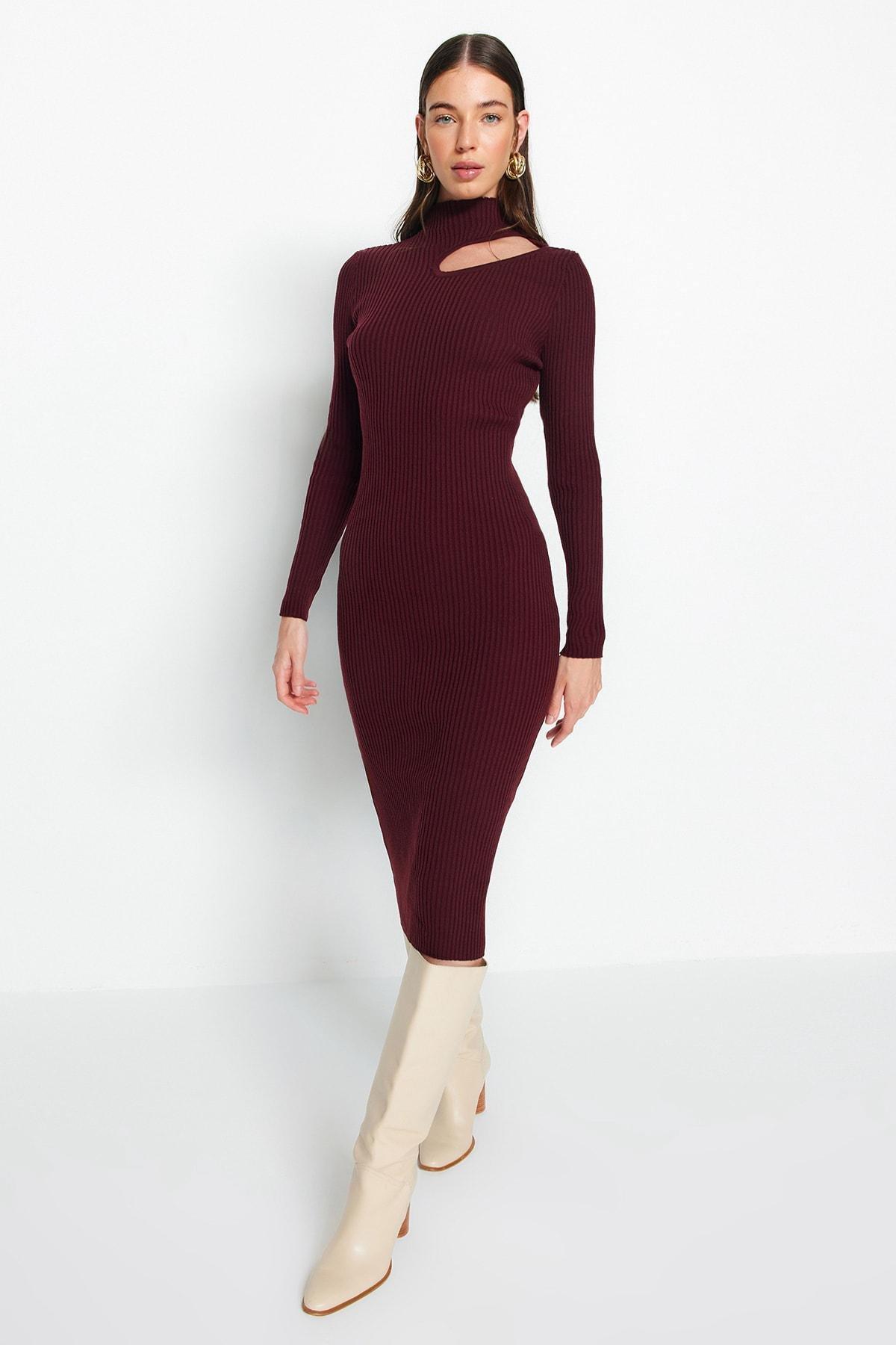 Burgundy Bodycon Dress, , large image number 0