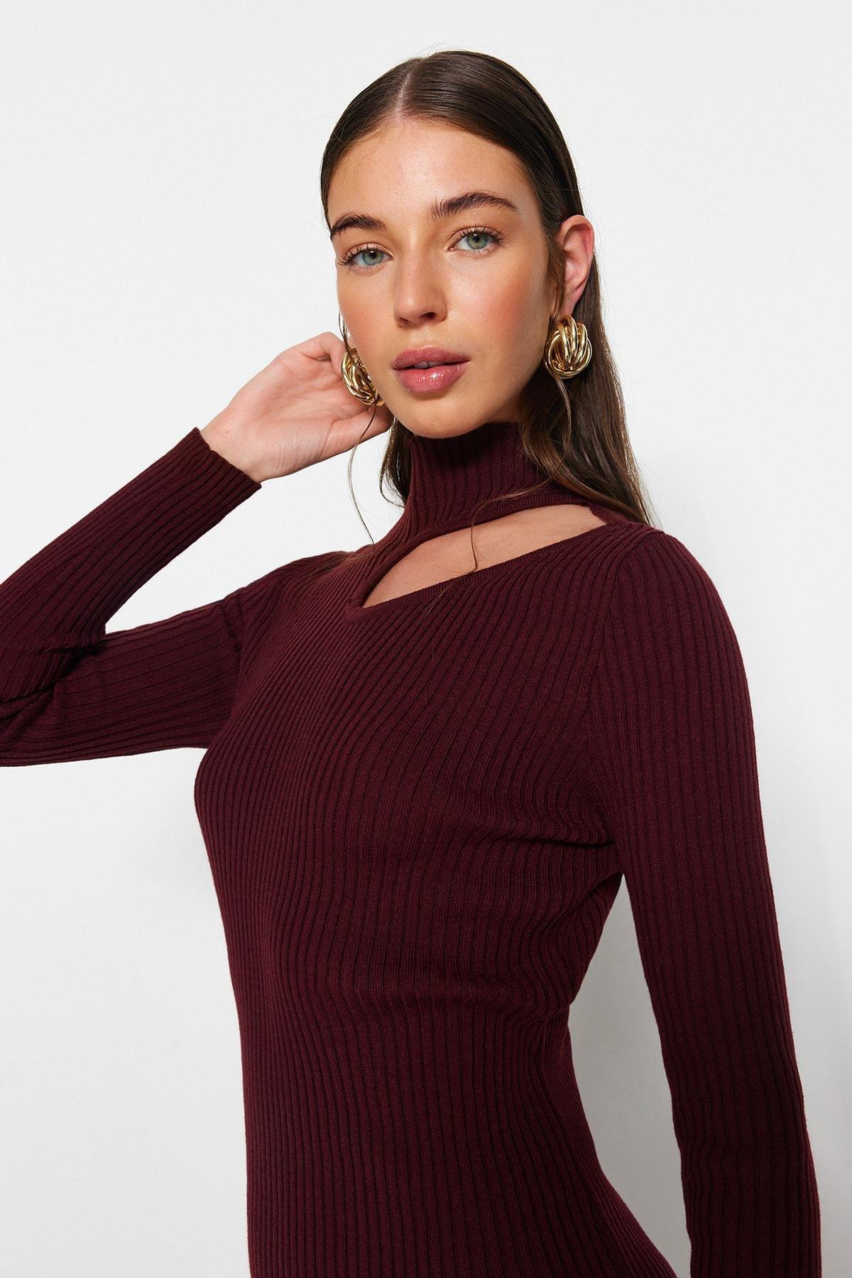 Burgundy Bodycon Dress, , large image number 1