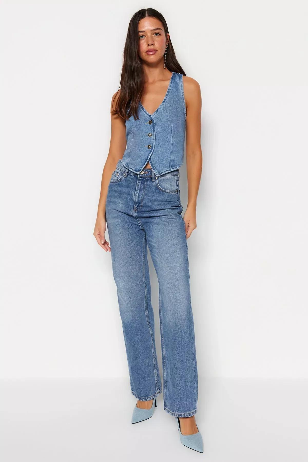 Blue Fitted Vest, Blue, large image number 2