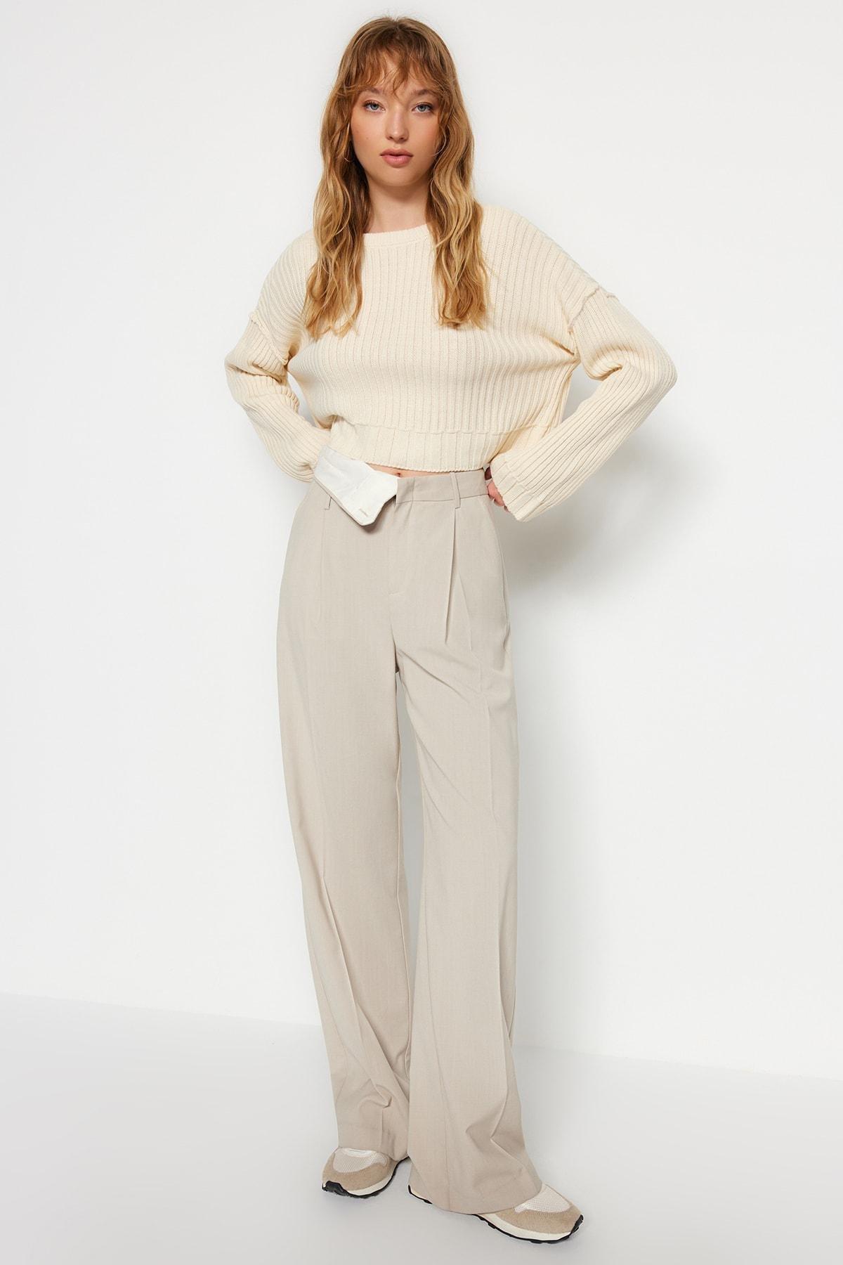 Cream Regular Sweater, Ecru, large image number 2