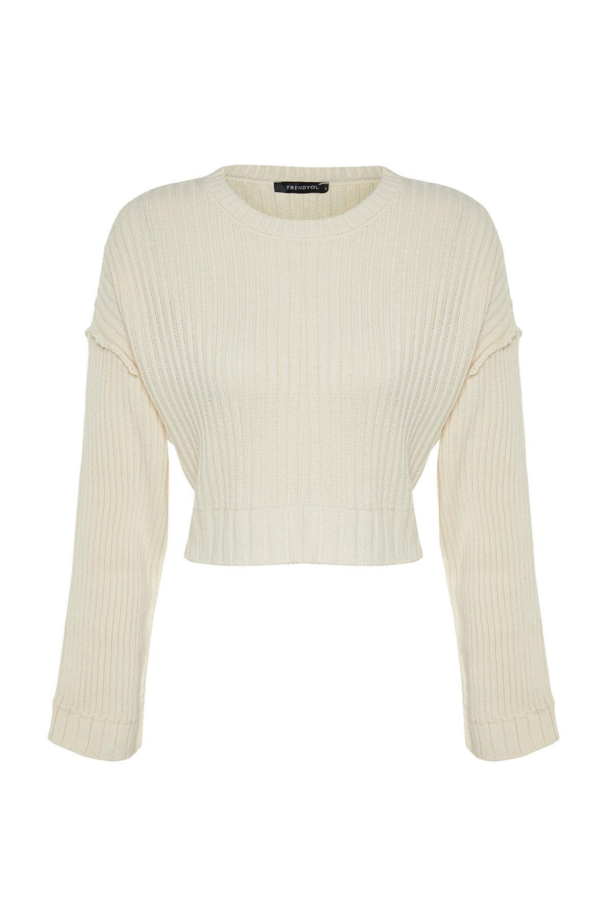 Cream Regular Sweater, Ecru, large image number 5