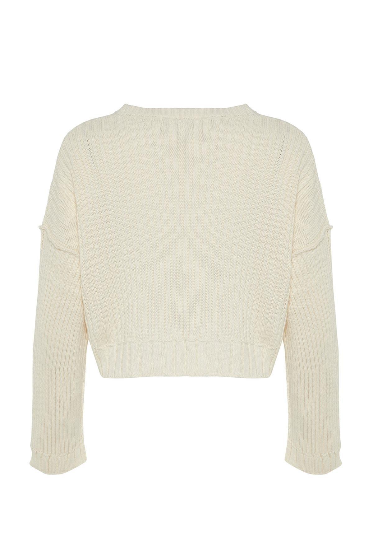 Cream Regular Sweater, Ecru, large image number 7