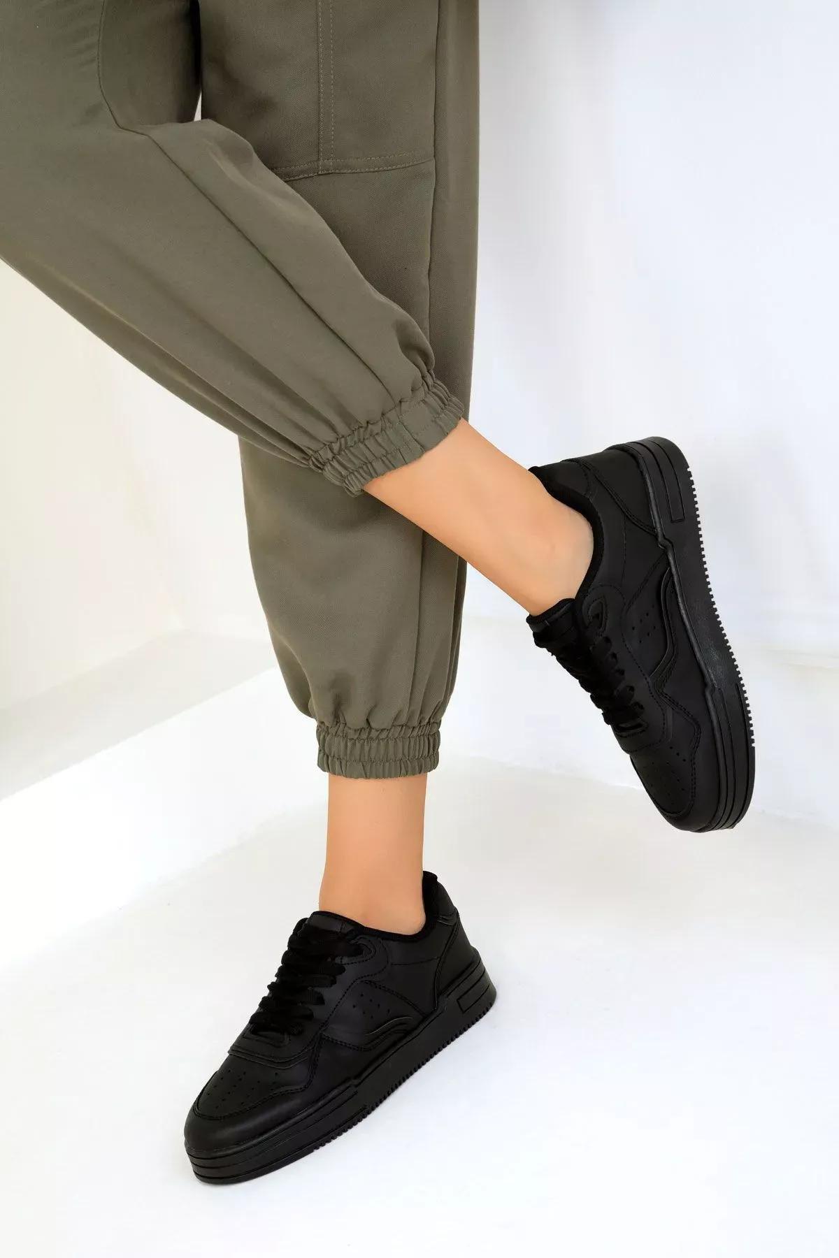 Black Laced Sneakers, , large image number 0