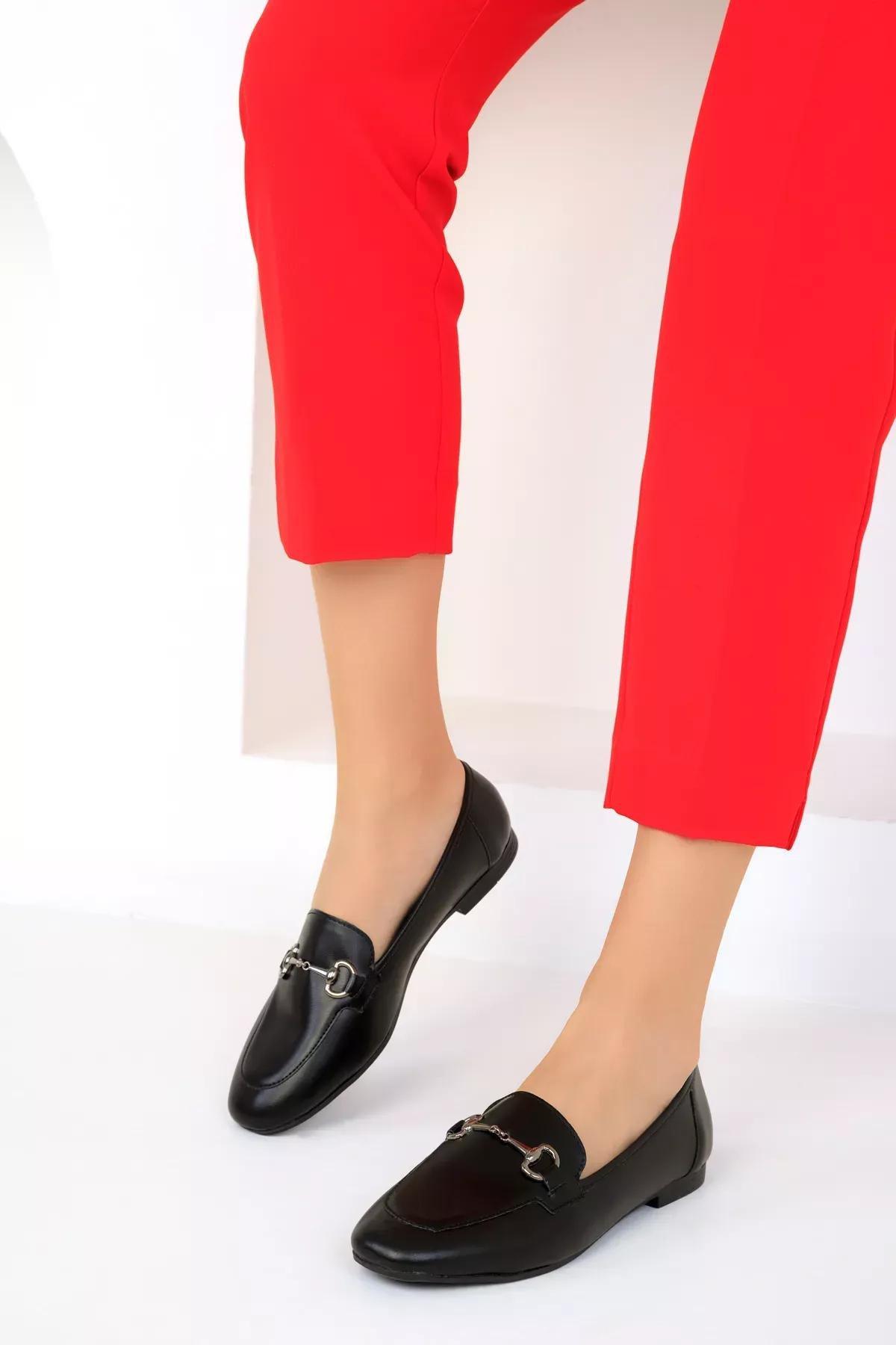 Black Womens Flats 17936, BLACK, large image number 2