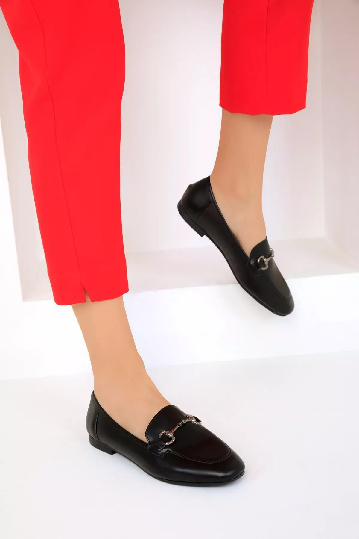 Black Womens Flats 17936, BLACK, large image number 3