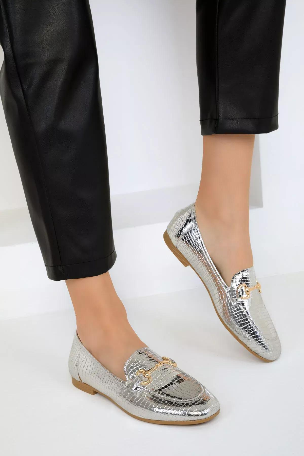 Silver Snake Womens Flats 17936, C101_3813, large image number 2