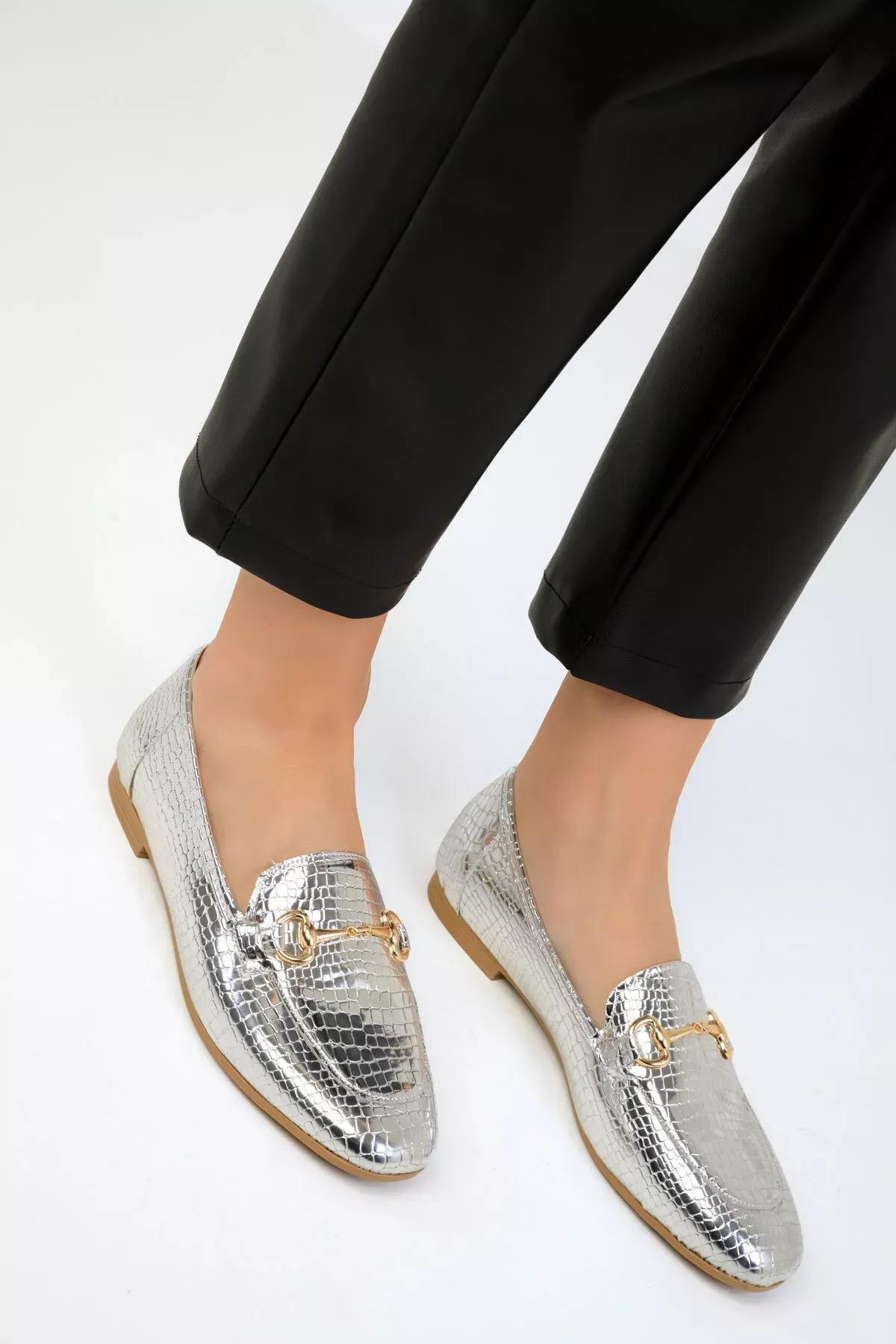 Silver Snake Womens Flats 17936, C101_3813, large image number 3