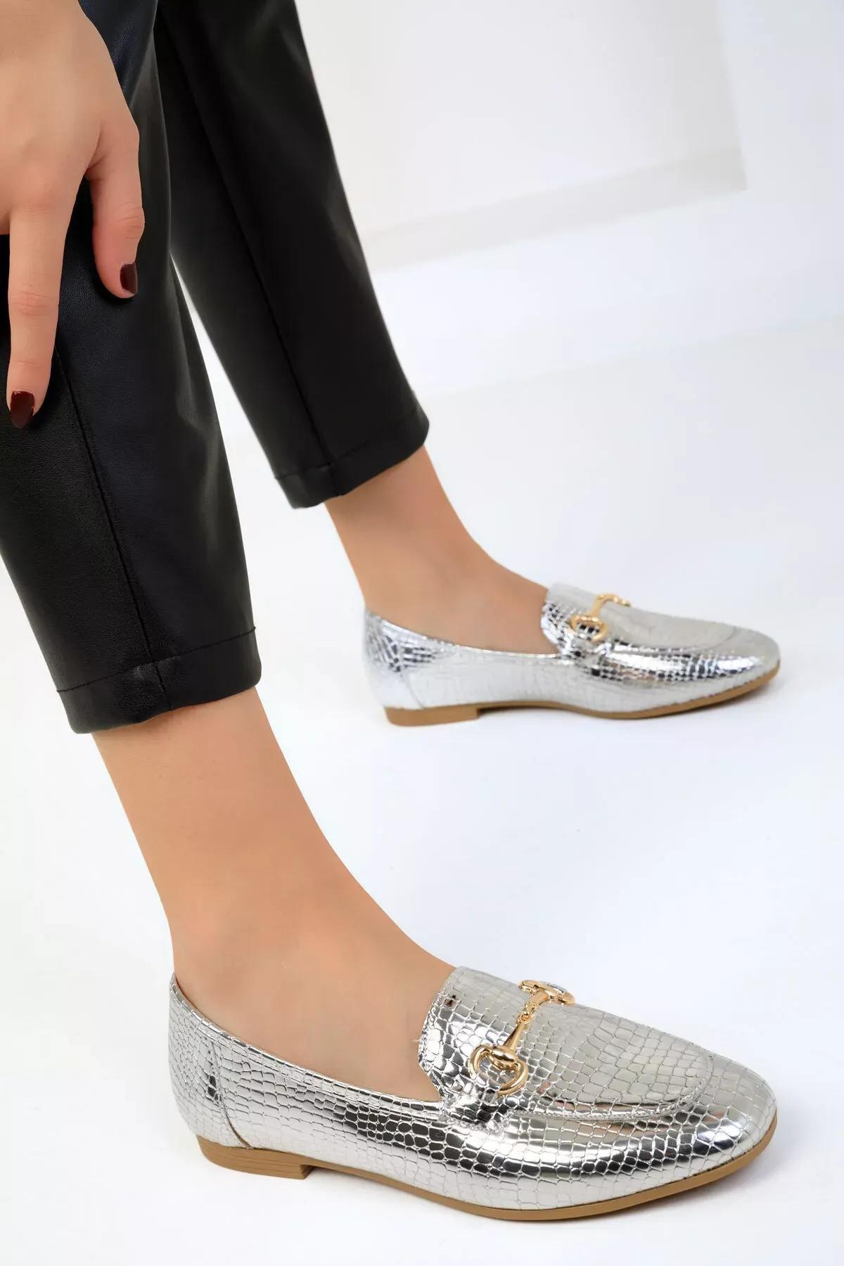 Silver Snake Womens Flats 17936, C101_3813, large image number 4