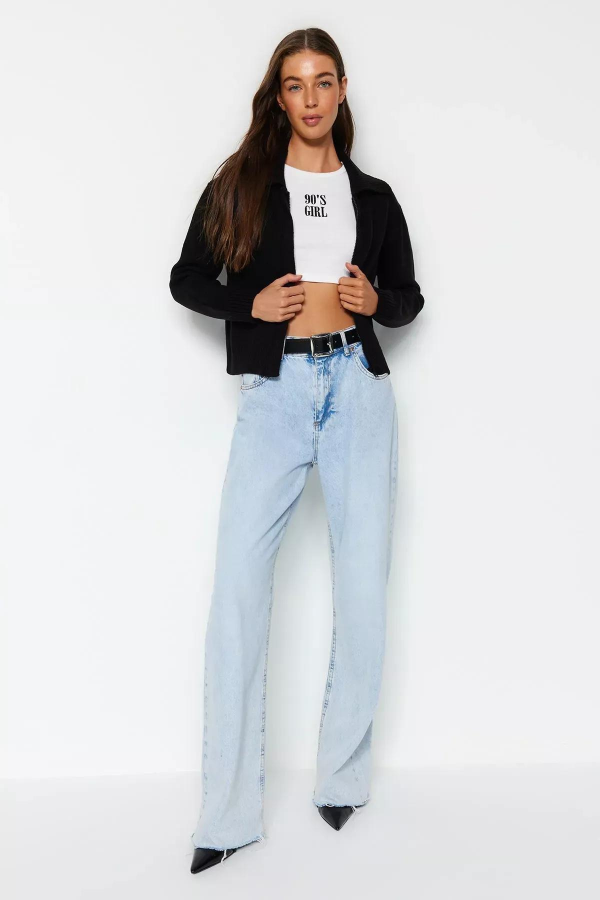 Black Polo Neck Cardigan, BLACK, large image number 1