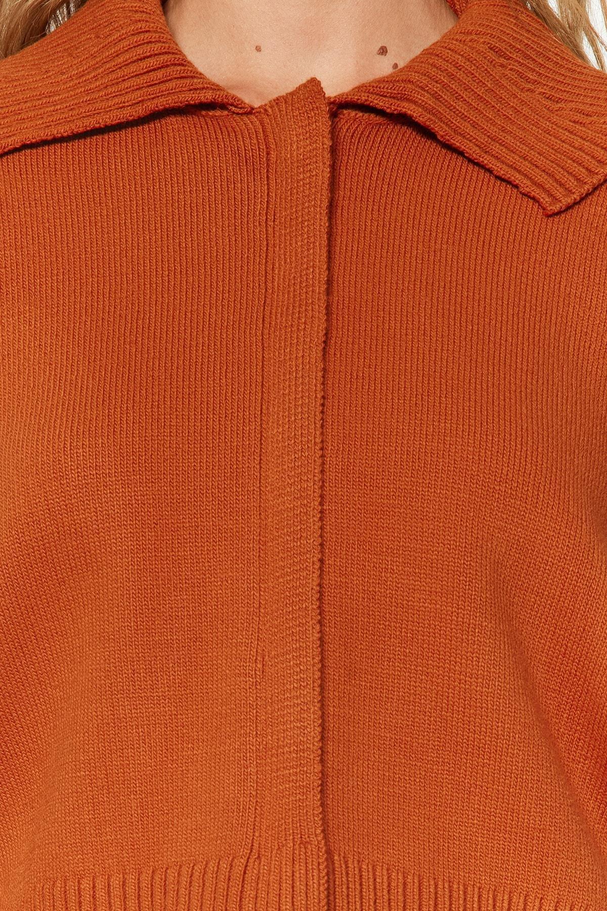Orange Polo Neck Cardigan, , large image number 3