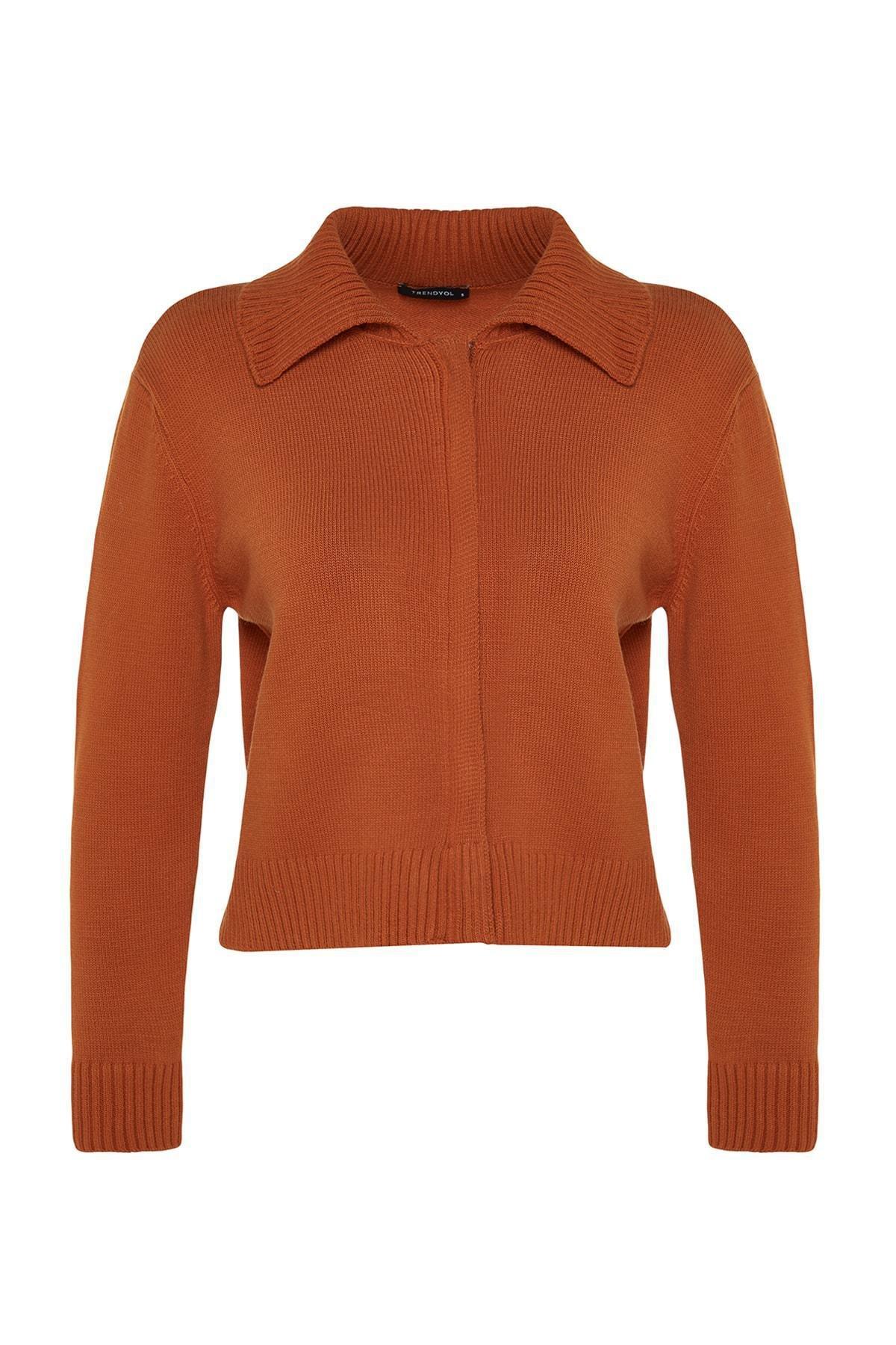 Orange Polo Neck Cardigan, , large image number 5
