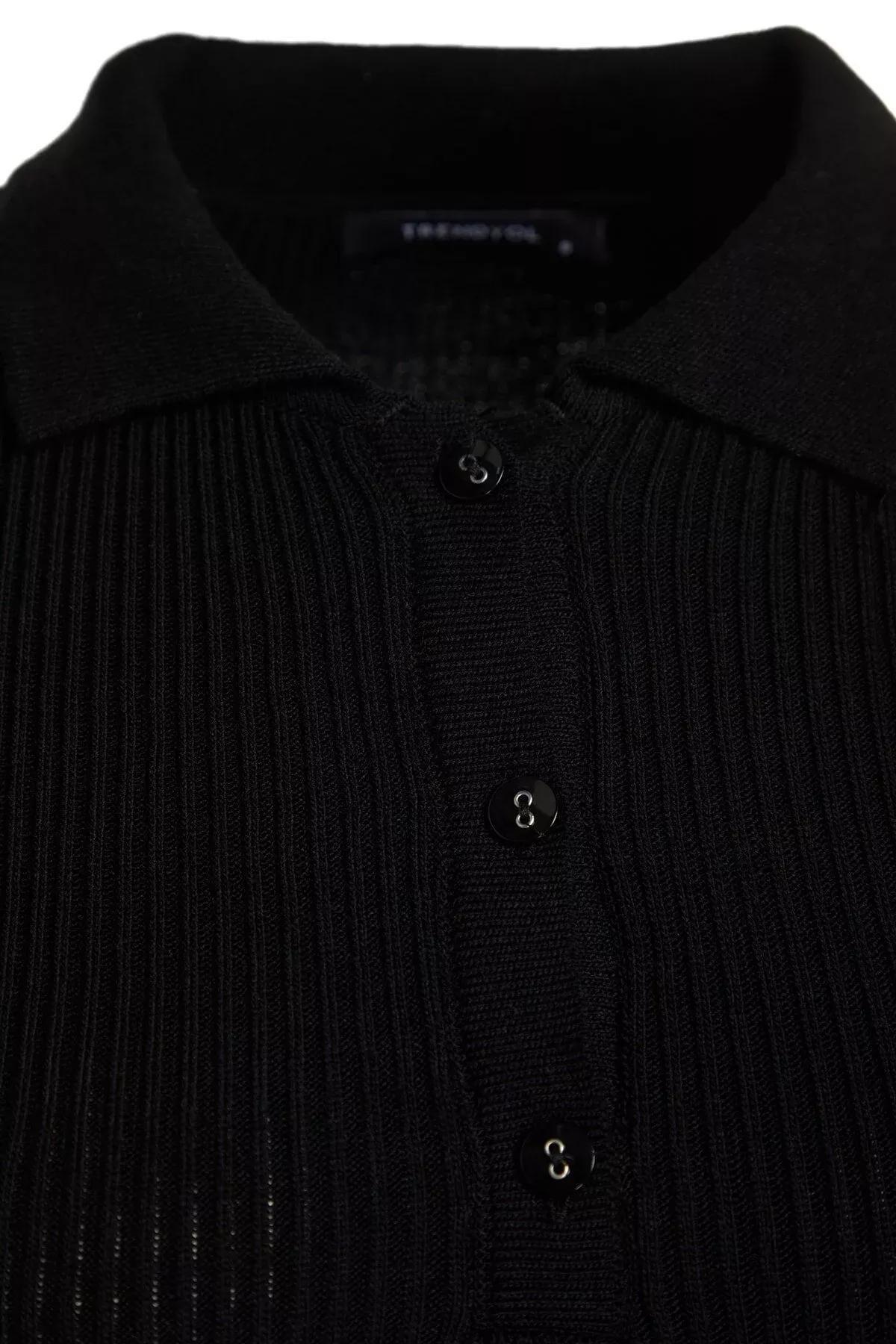 Black Polo Neck A-Line Dress, , large image number 6
