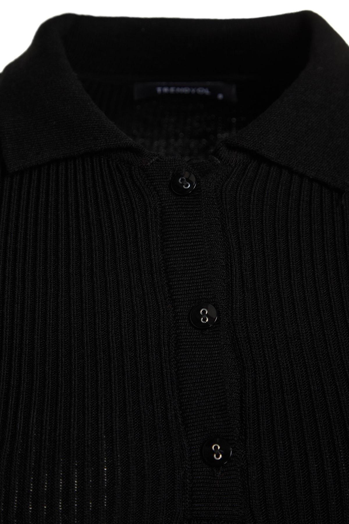 Black Polo Neck A-Line Dress, , large image number 7