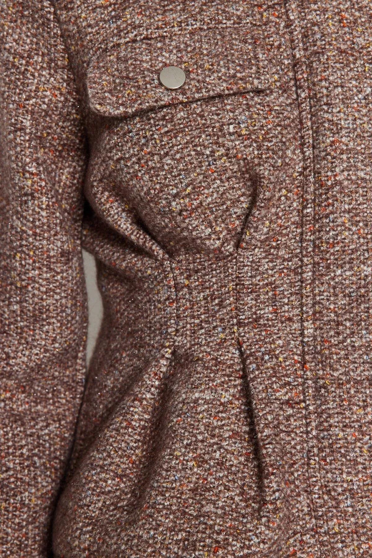 Brown Basic Coat, , large image number 4