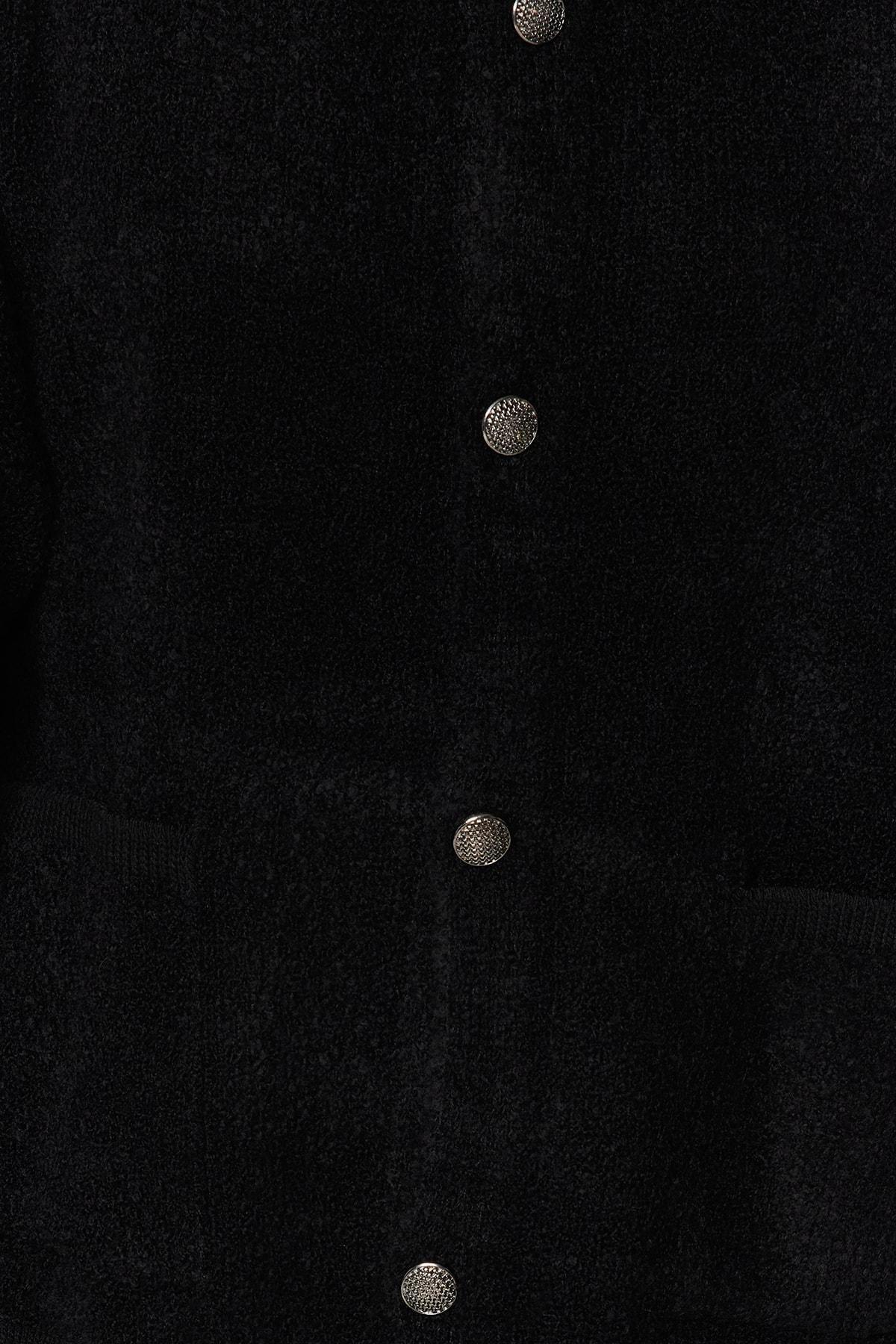 Black Polo Neck Oversize Cardigan, , large image number 4