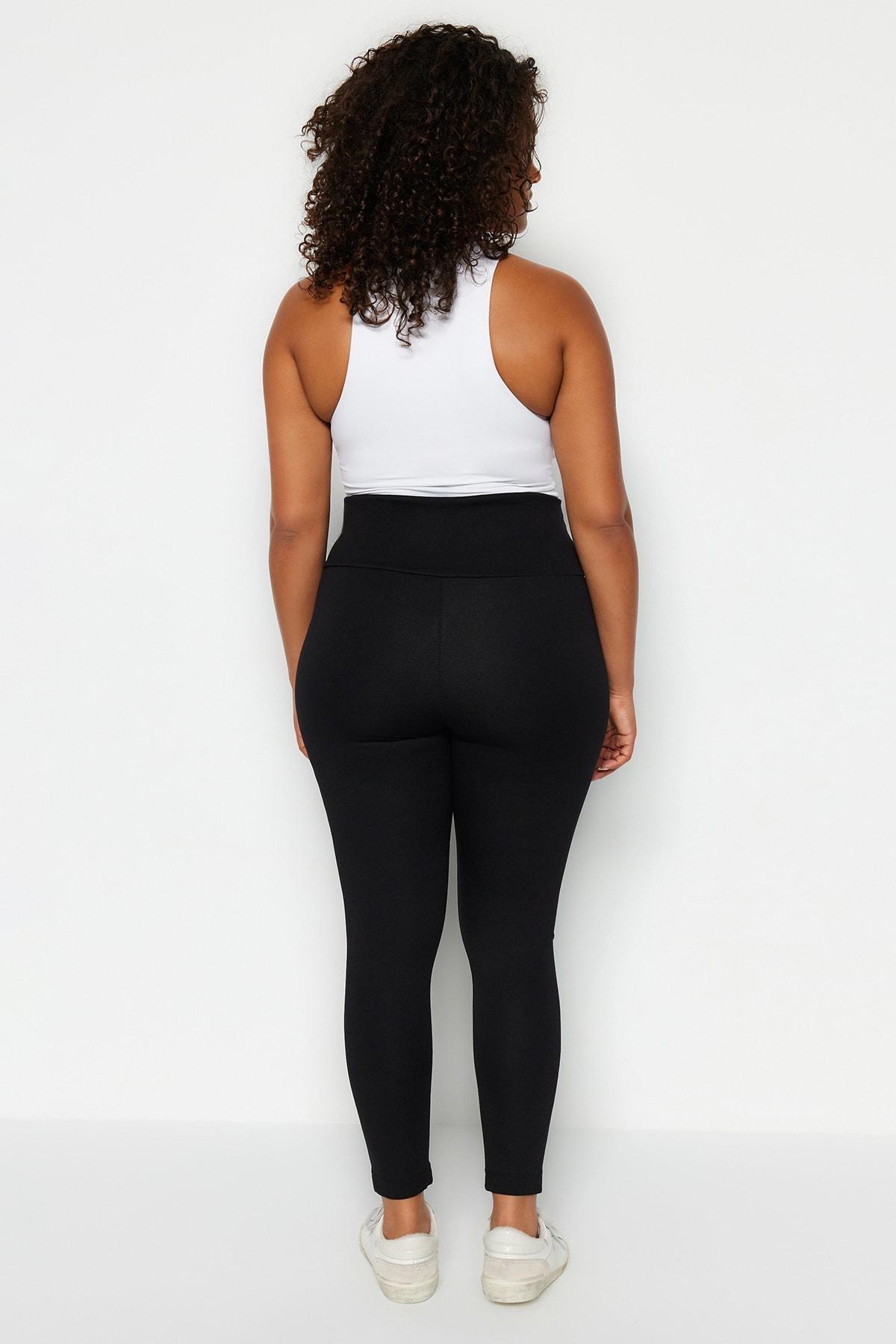 Black High Waist Plus Size Leggings, , large image number 5