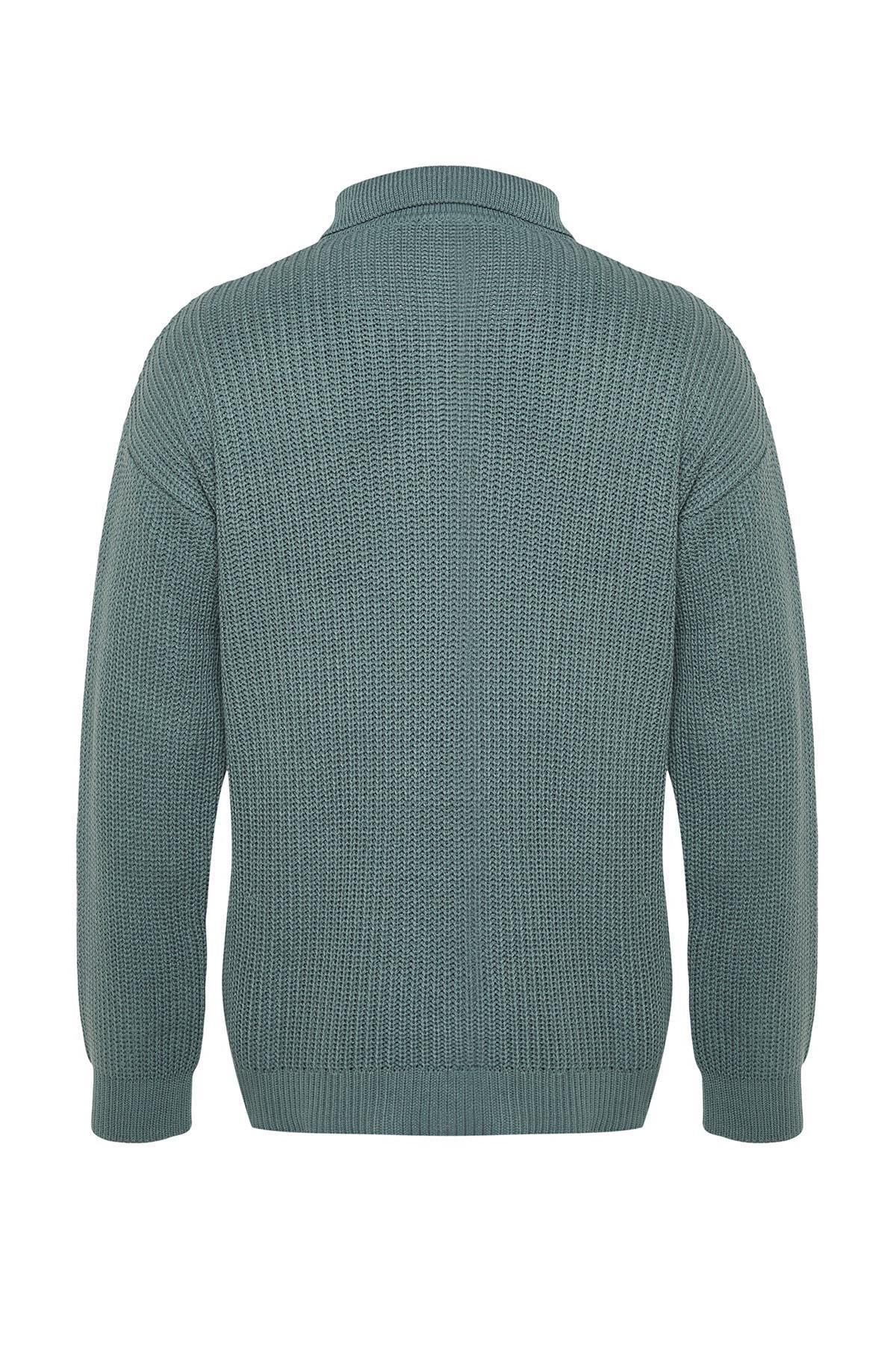Blue Oversize Fit Knitwear Sweater, C101_426, large image number 3