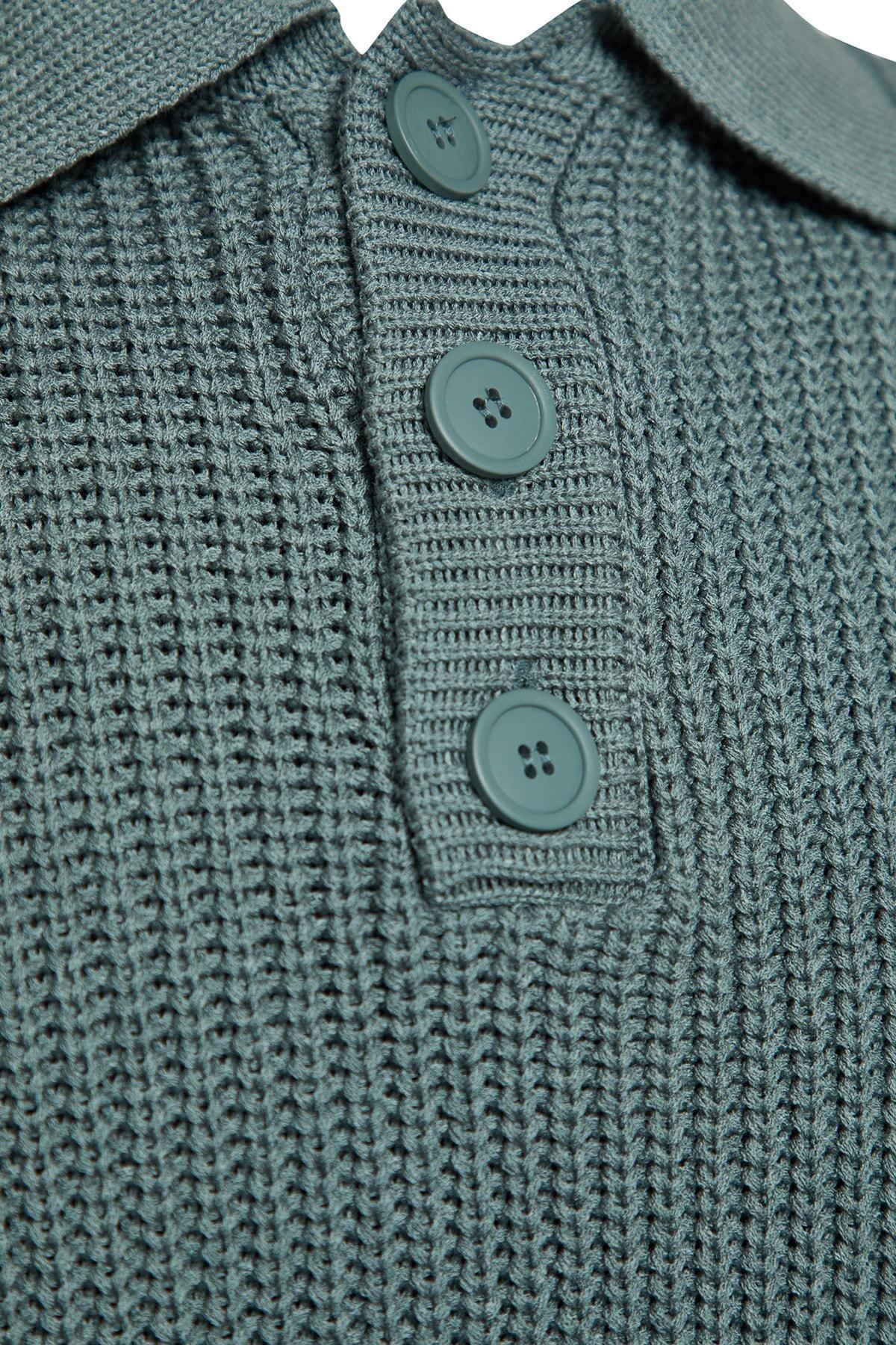 Blue Oversize Fit Knitwear Sweater, C101_426, large image number 5