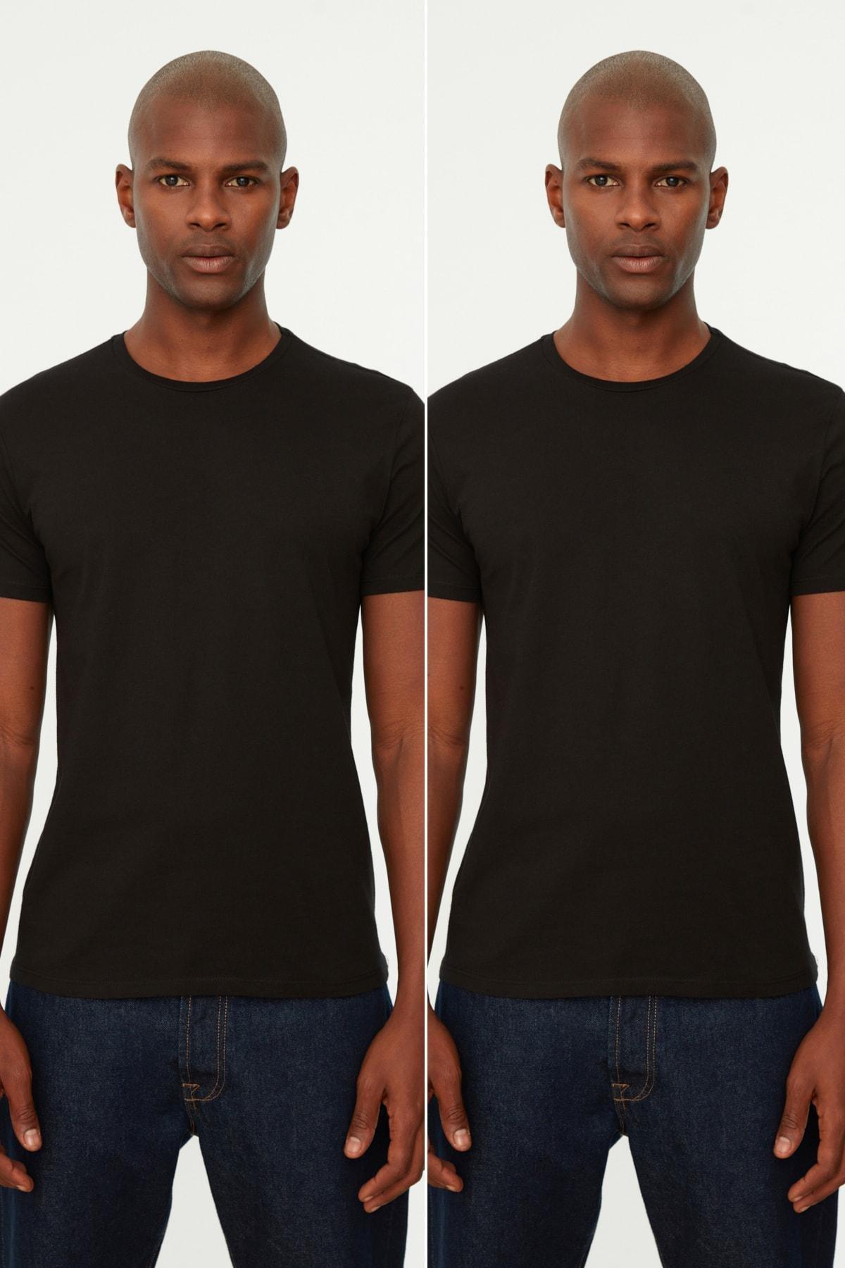 تيشيرت بقصة عادية، قطعتين، أسود, Black, large image number 0